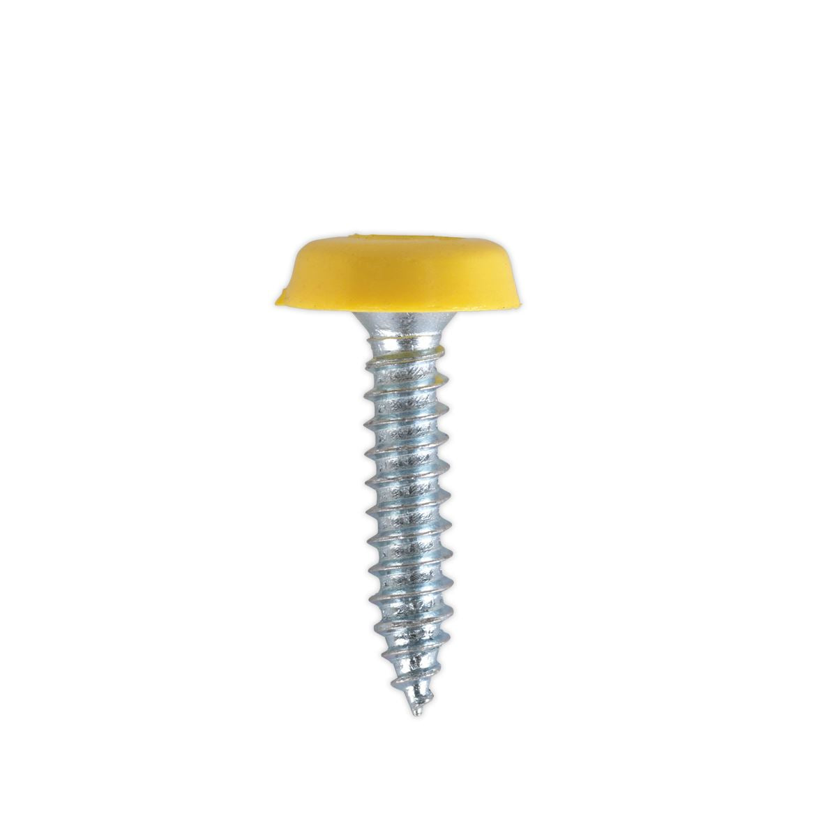 Sealey Number Plate Screw Plastic Head 4.8 x 24mm Yellow Pk of 50 PTNP6