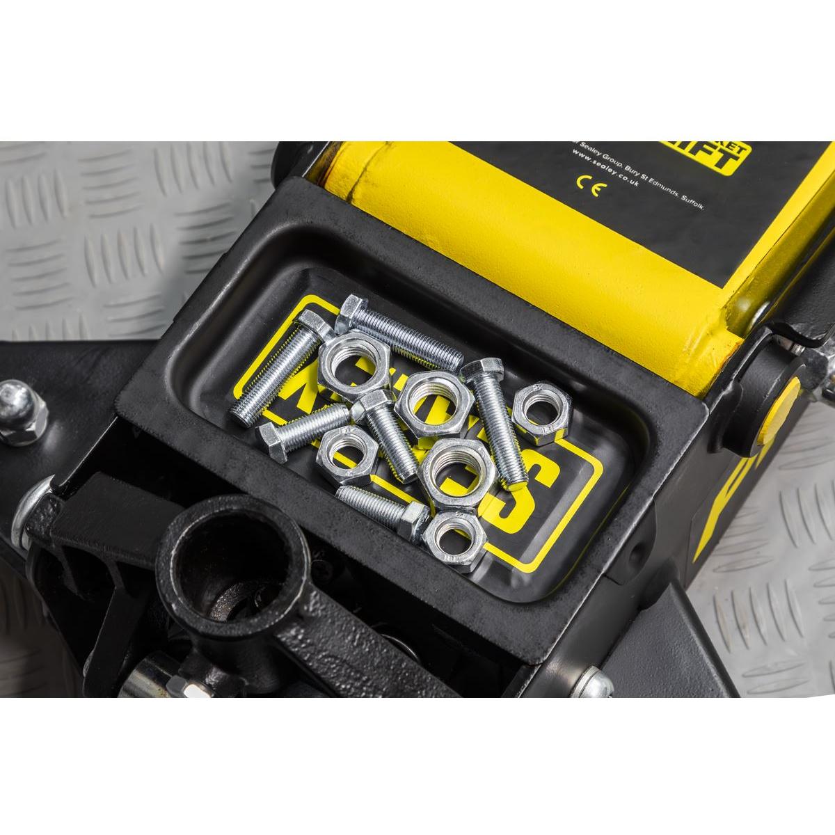 Premier Low Profile Trolley Jack with Rocket Lift 3 Tonne - Yellow