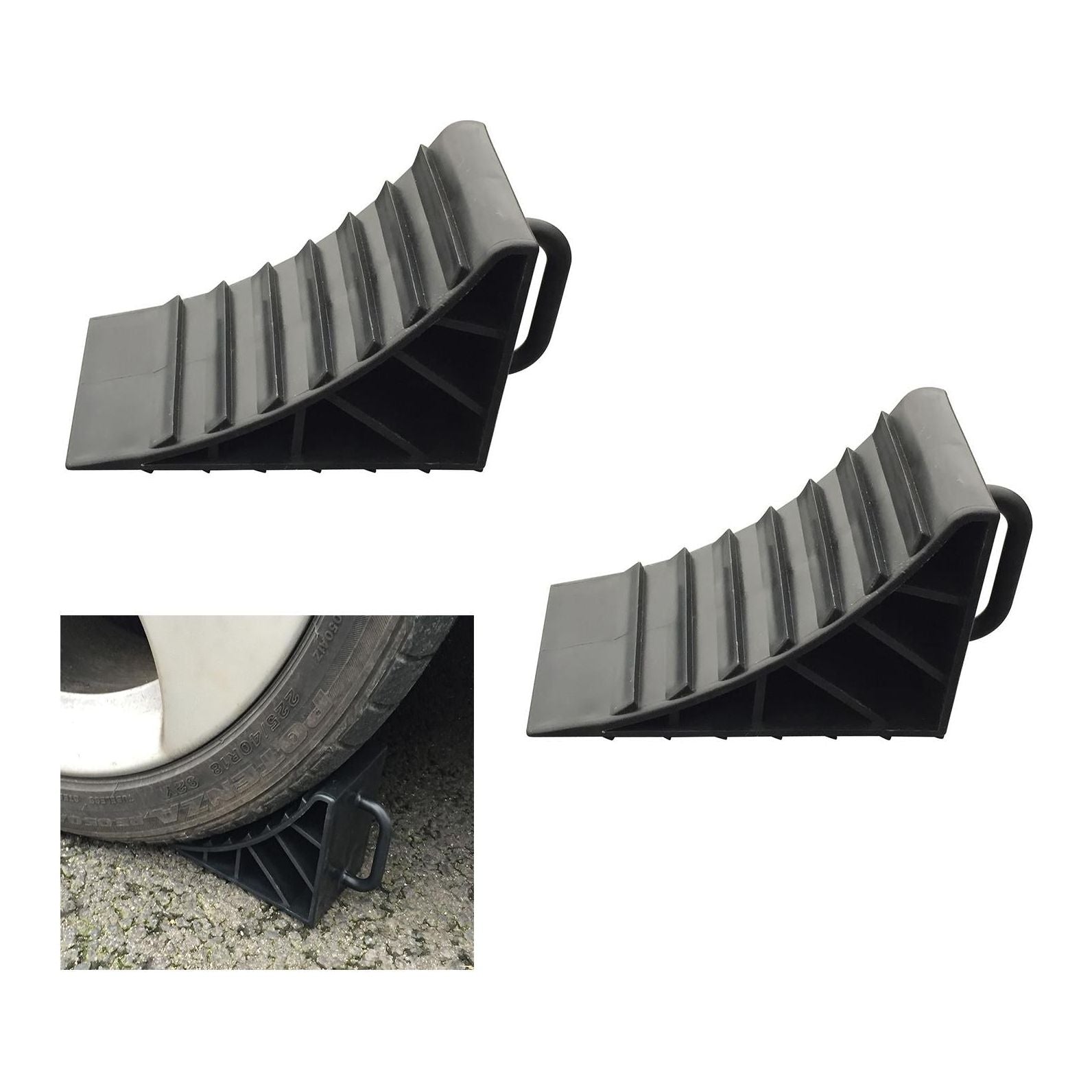 2 x Streetwize LWACC72 Plastic Car Caravan Boat Trailer Wheel Chock Stop Stopper