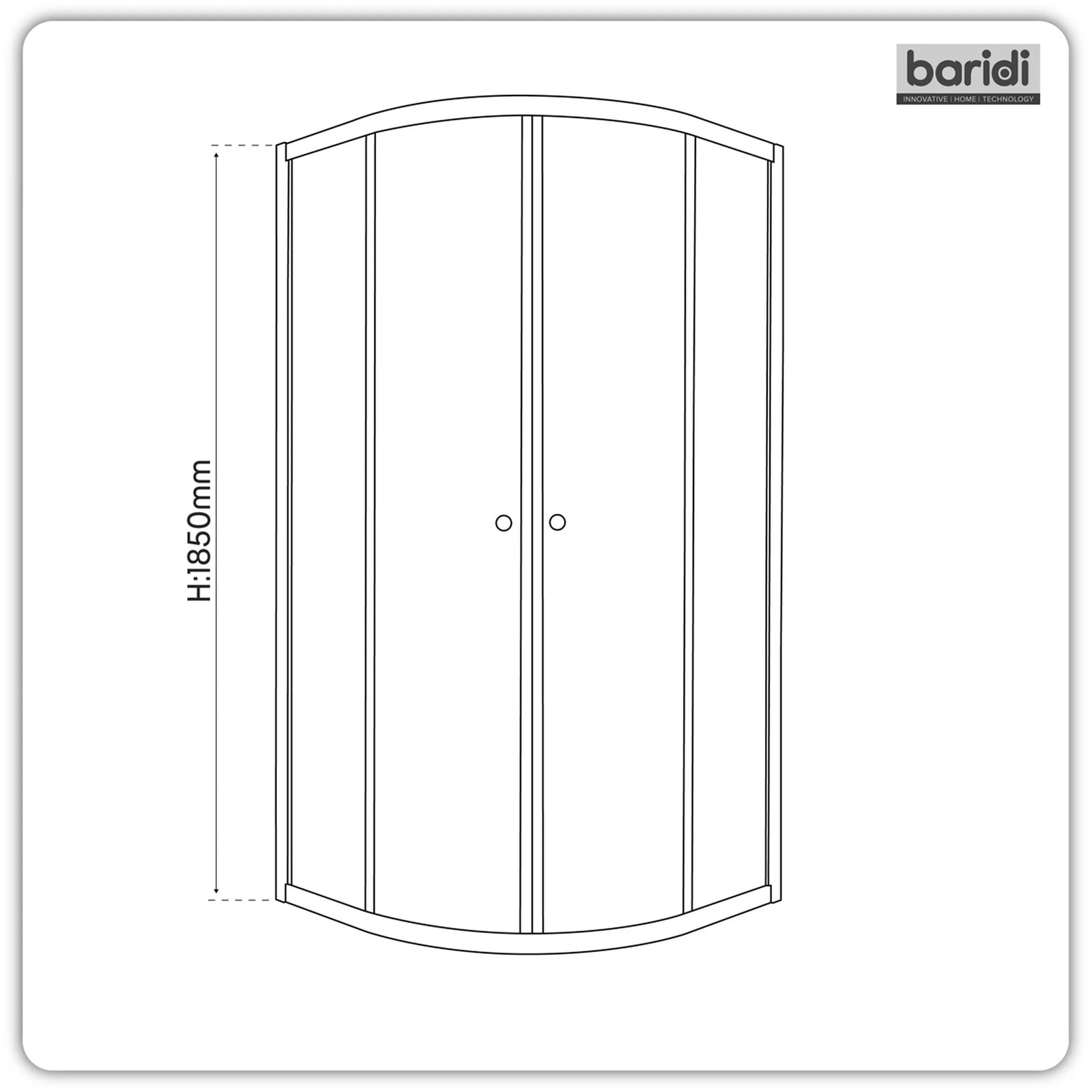 Baridi Quadrant Shower Enclosure 800x800mm with 6mm Tempered Glass