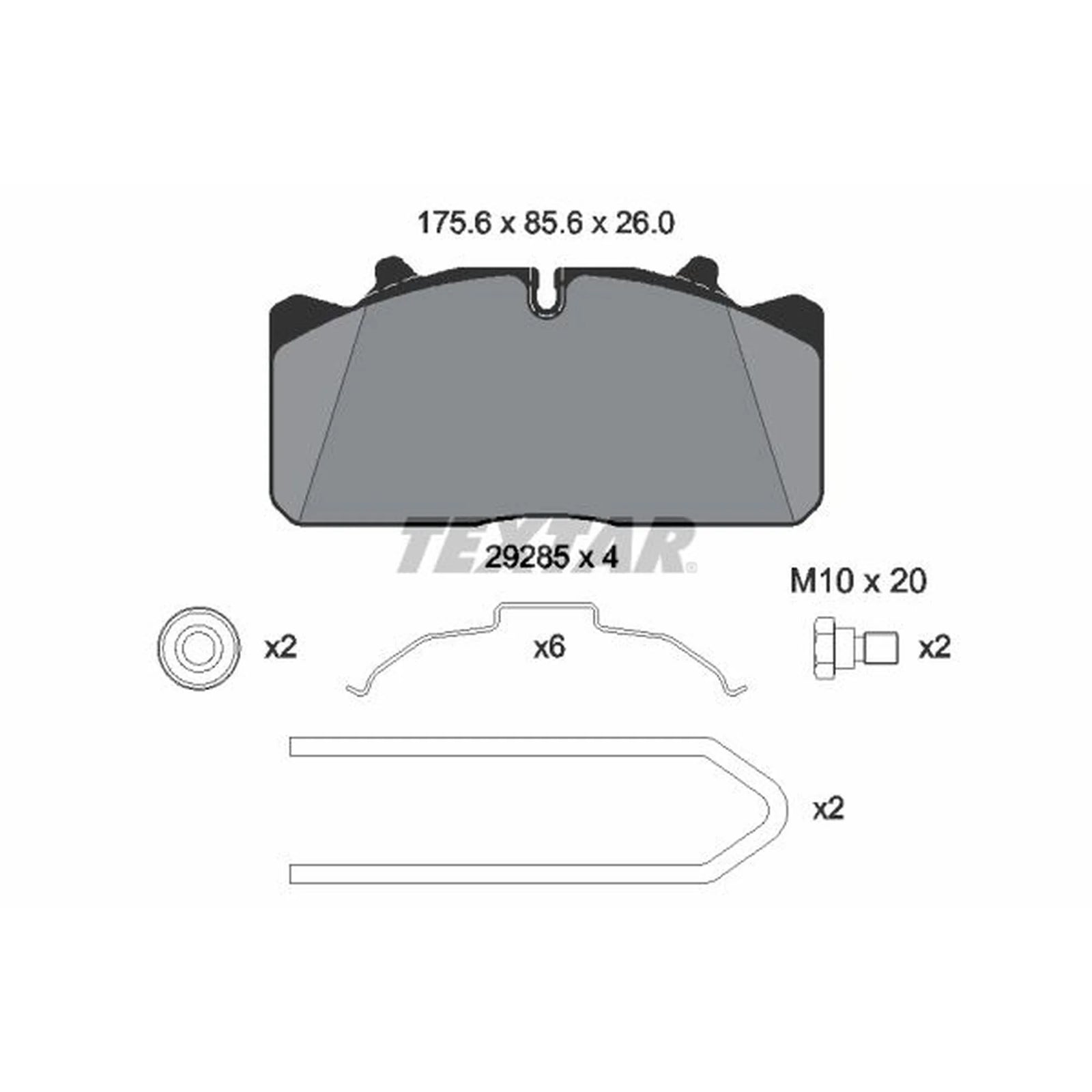 Textar Rear Brake Pad Set 2928503