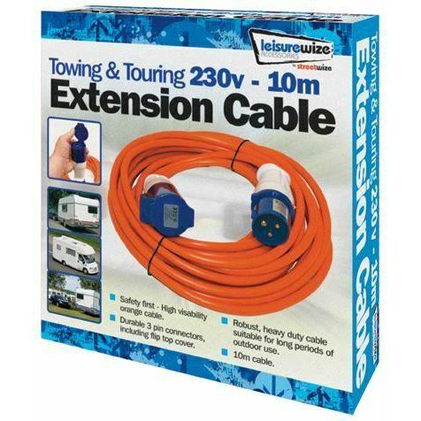 Streetwize 10m Caravan 230v Hook Up Cable Extension