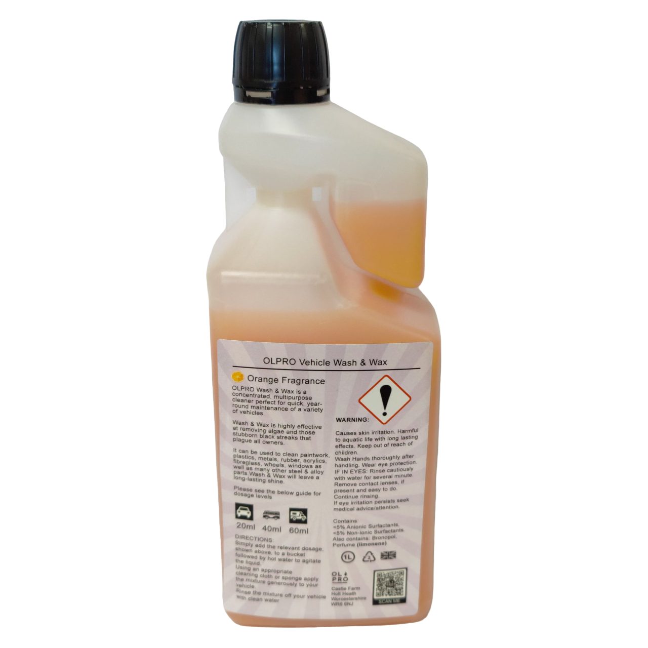 Olpro Caravan  Wash and Wax 1ltr Dosage Bottle