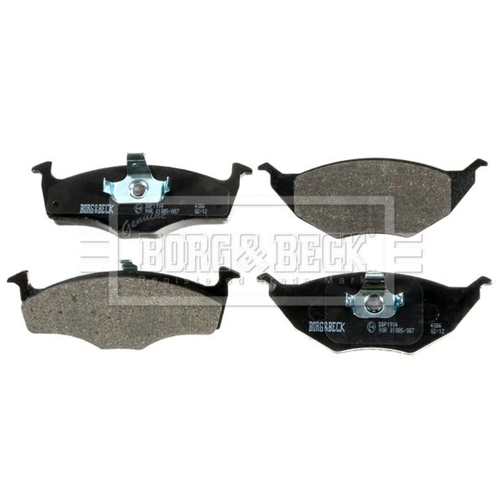 Borg & Beck 4 x Front Brake Pad Set BBP1904