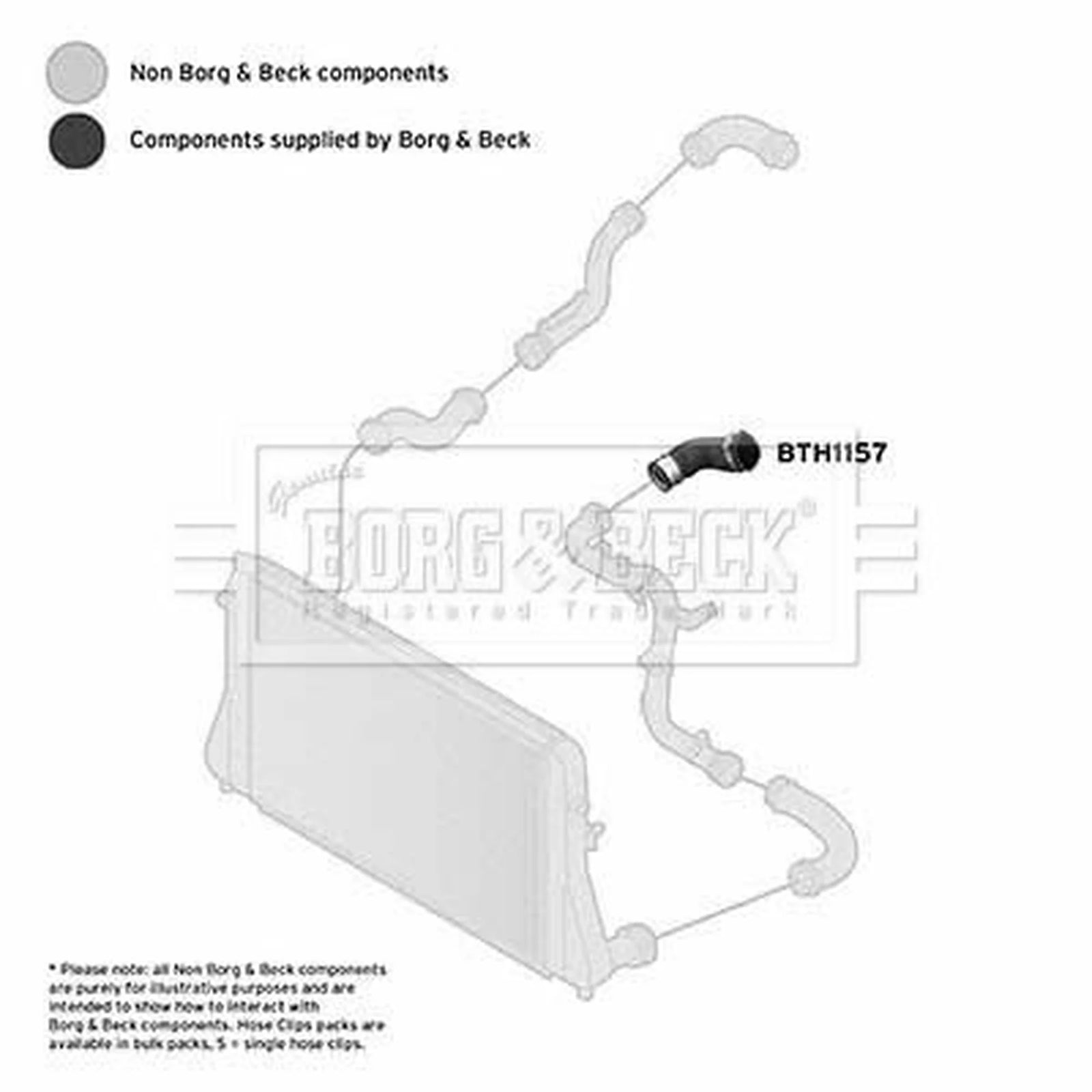 Borg & Beck Intercooler Turbo Charge Air Hose BTH1157
