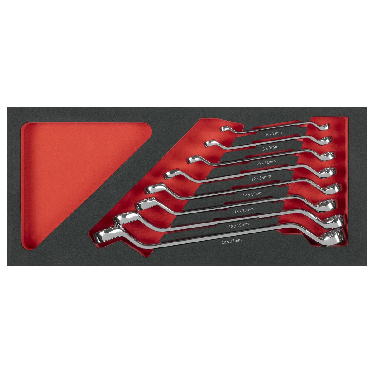 Sealey Premier Deep Offset Spanner Set 8 Piece with EVA Foam Tray