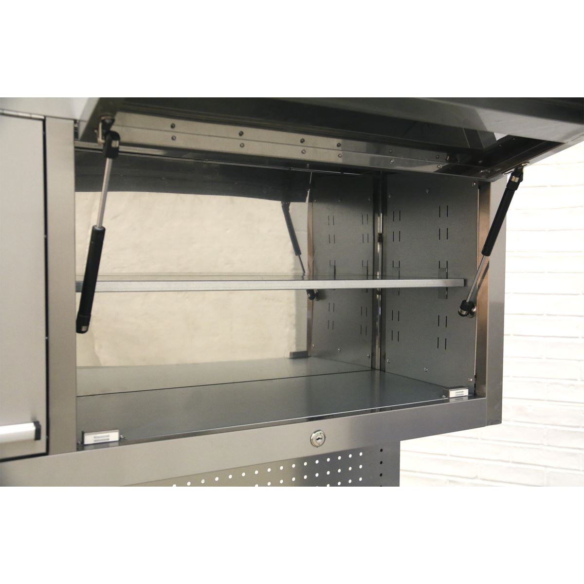 Sealey Mobile Stainless Steel Tool Cabinet 10 Drawer with Backboard & 2 Wall Cup