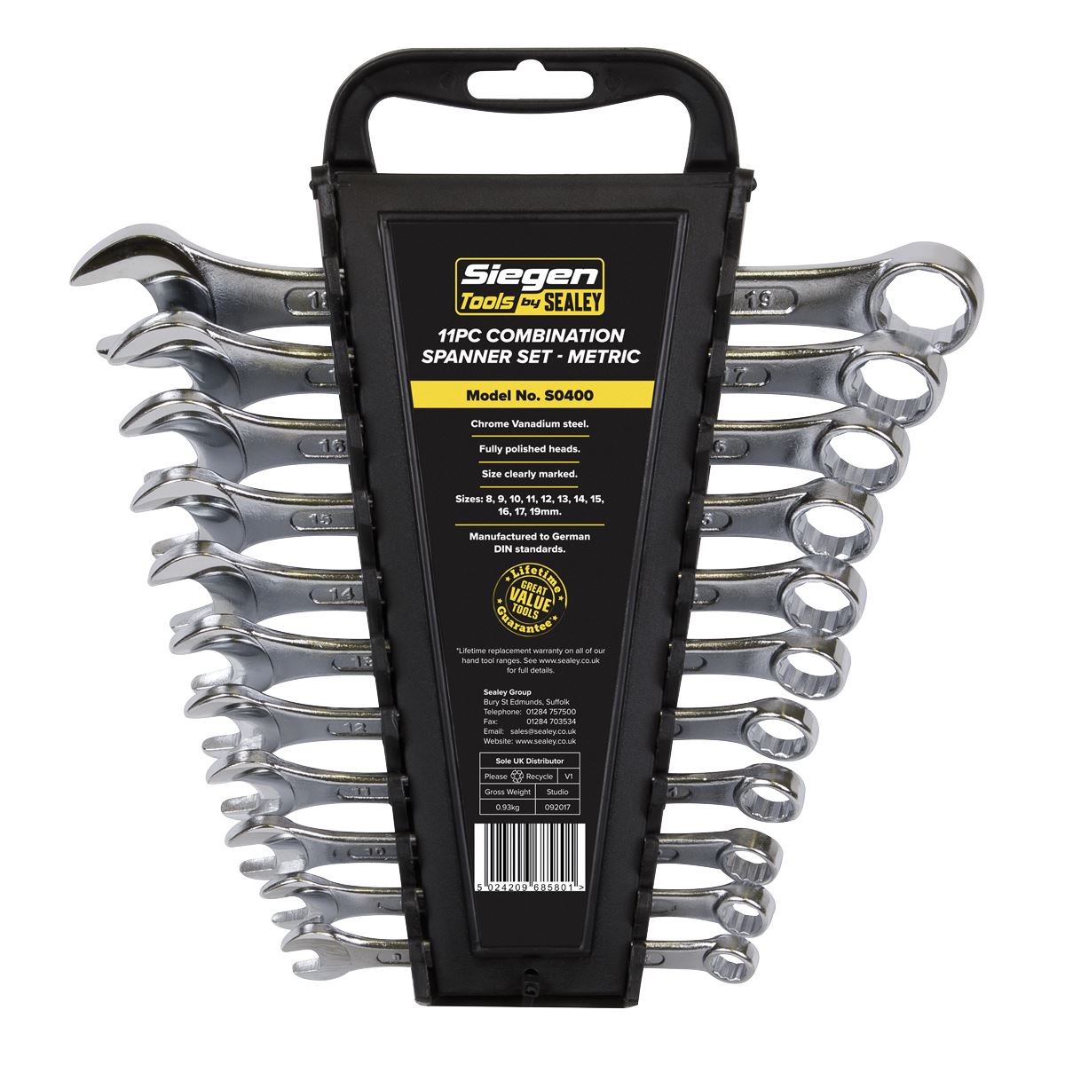 Seigen by Sealey Combination Spanner Set 11pc Metric S0400