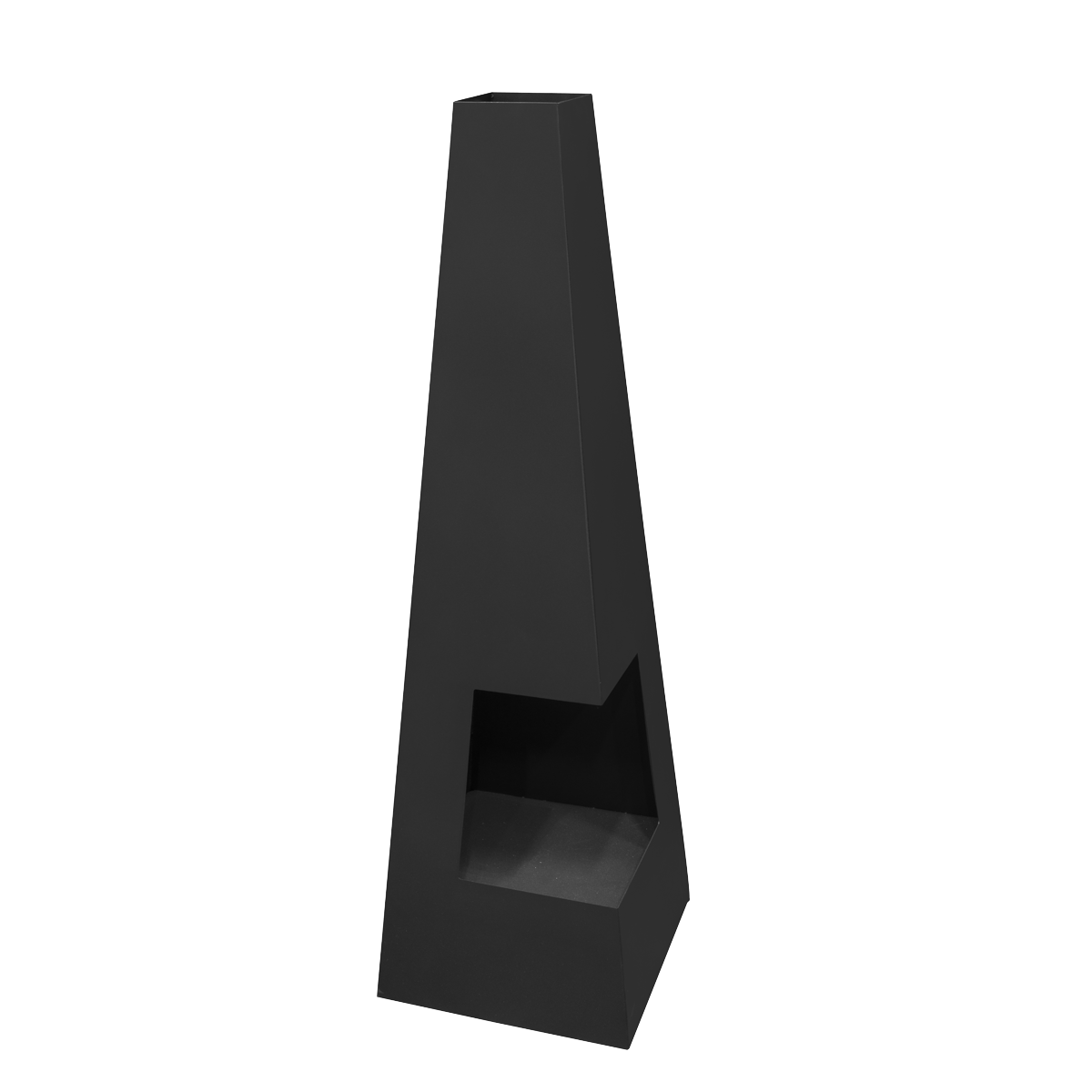 Dellonda Chiminea Wood Burner Heater for Outdoors W45cm x H150cm - Black Steel