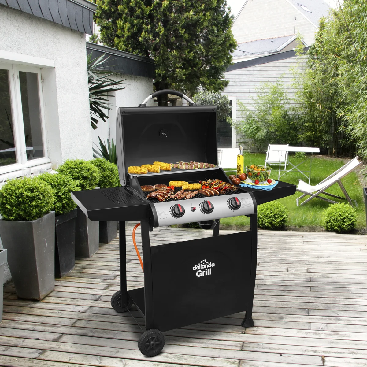 Dellonda 3 Burner Gas BBQ