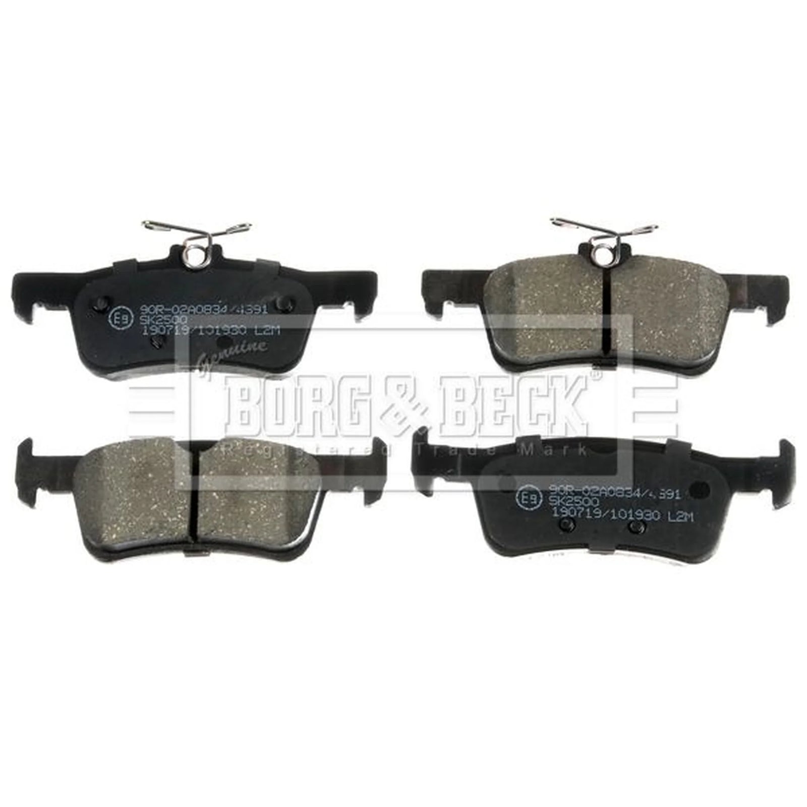 Borg & Beck 4 x Rear Brake Pad Set BBP2543