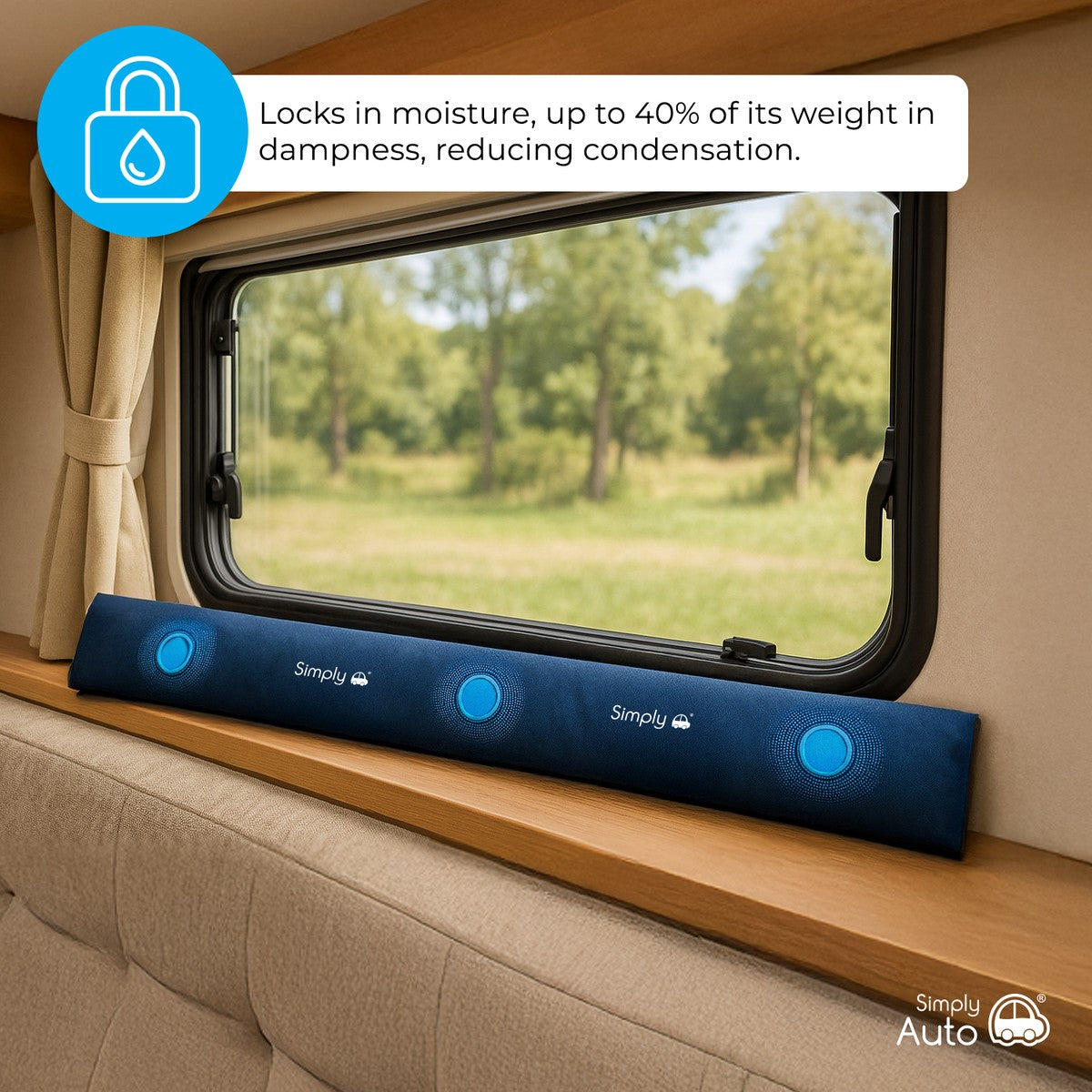 Simply Auto 2kg 102cm Dashboard Car Dehumidifier Reusable Moisture Absorber