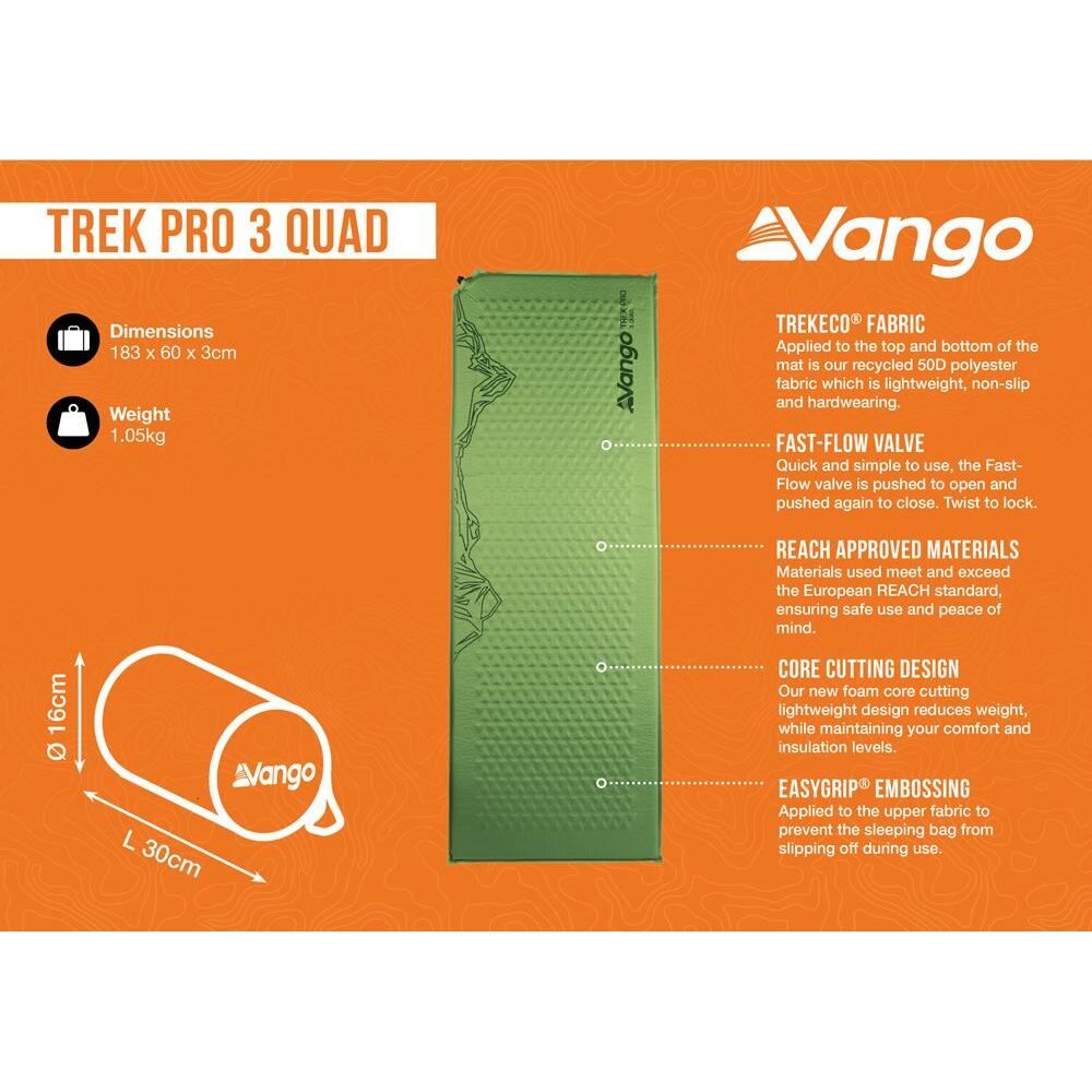 Vango Trek Pro 3 Quad Self inflating Sleep Mat Artichoke