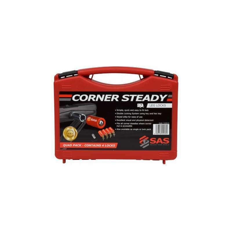 Set of 4 SAS Heavy Duty Caravan Tourer Corner Steady Stabiliser Leg Locks