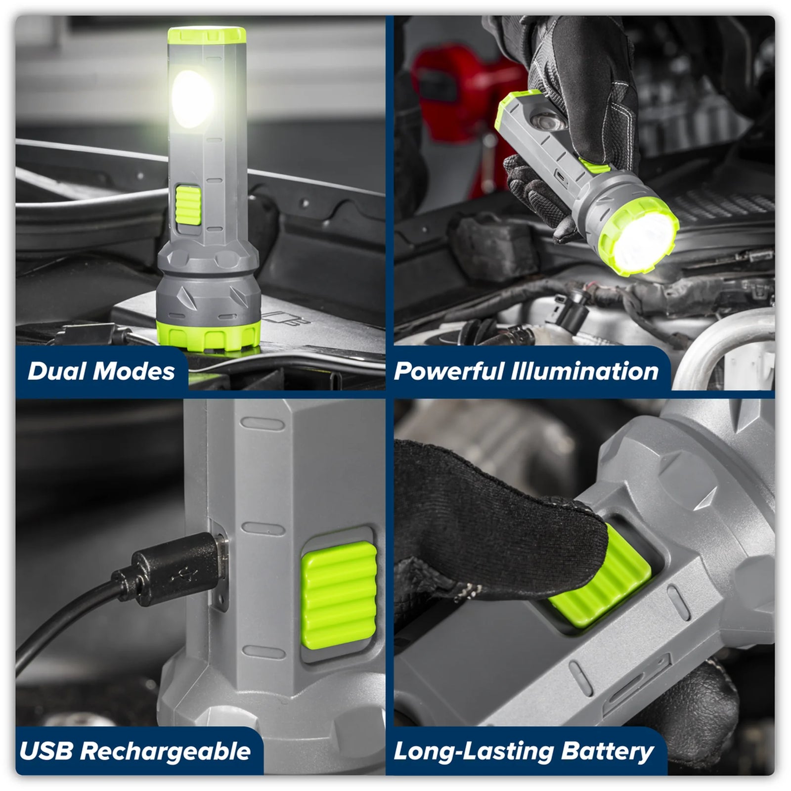 Sealey Dual Mode Hand Torch LED302 300lm 3W & 2W COB