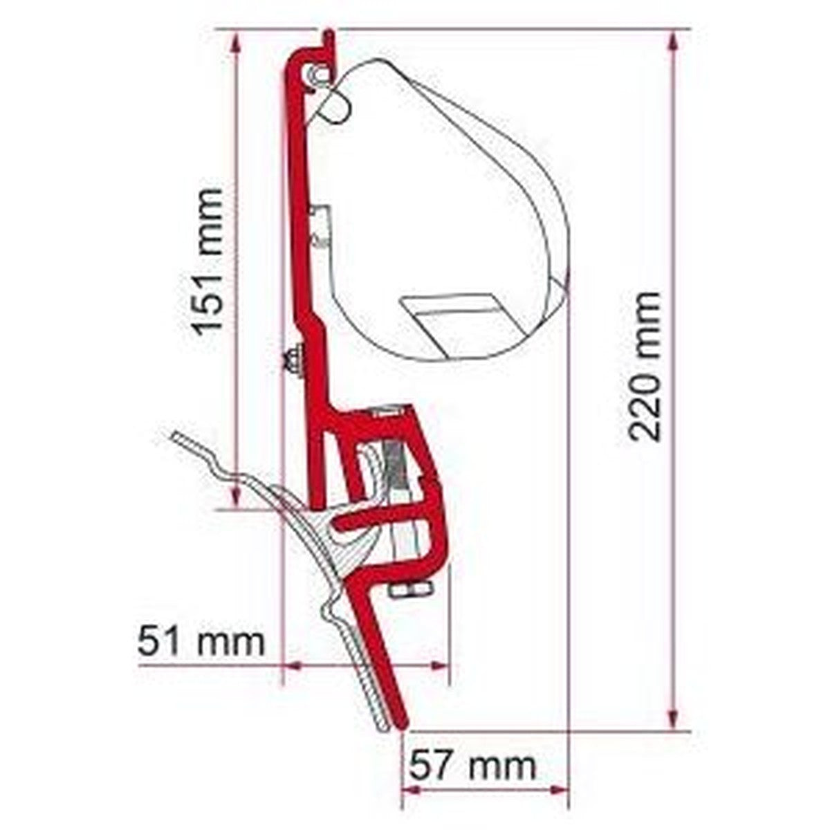 Fiamma F35/F45 Adapter Vwt4 Brandrup 98655Z011