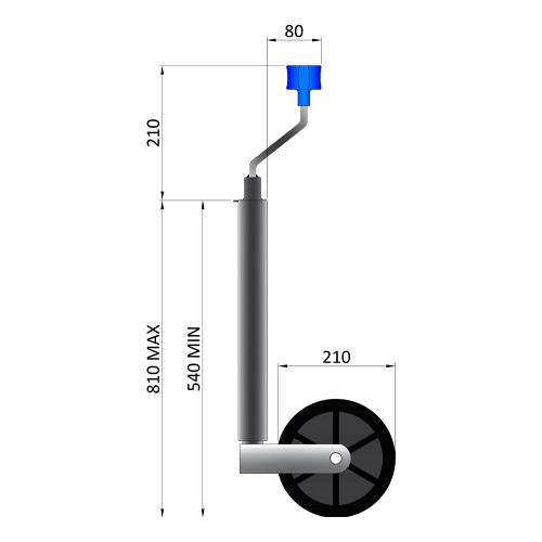 Maypole MP9757 48mm 200kg Caravan Jockey Wheel Medium Duty