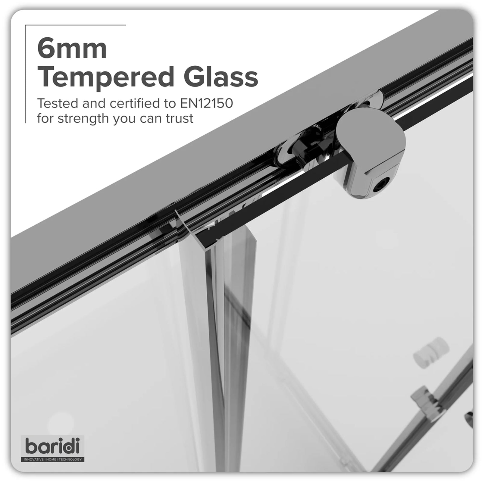 Baridi Corner Shower Entry Enclosure 1000 x 800mm - Chrome