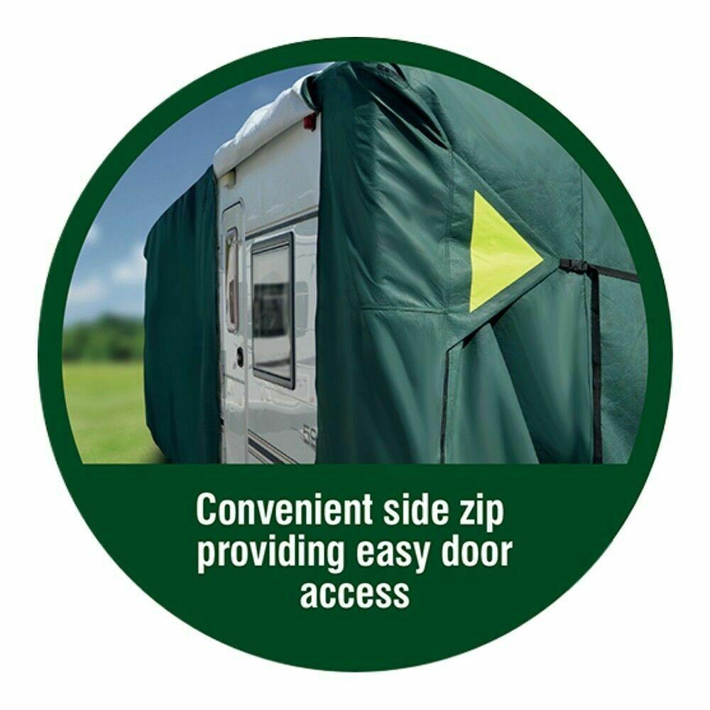 Maypole Green Caravan Cover Full 4-Ply Premium Breathable + Hitch Cover 19-21ft