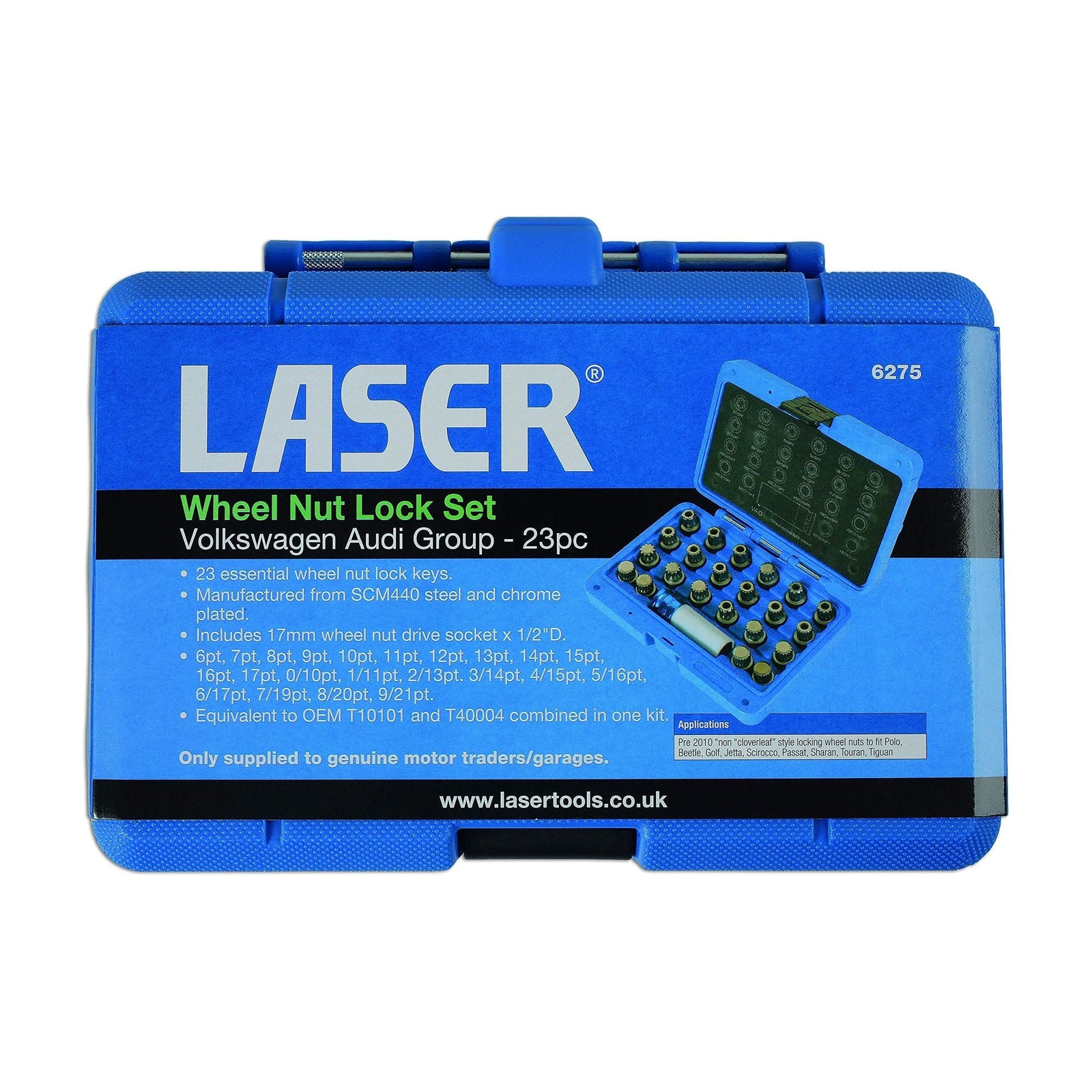 Laser Locking Wheel Nut Key Set 23pc - for VAG 6275