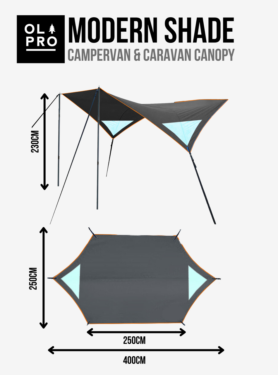 Olpro Modern Shade Canopy (Charcoal & Lime)