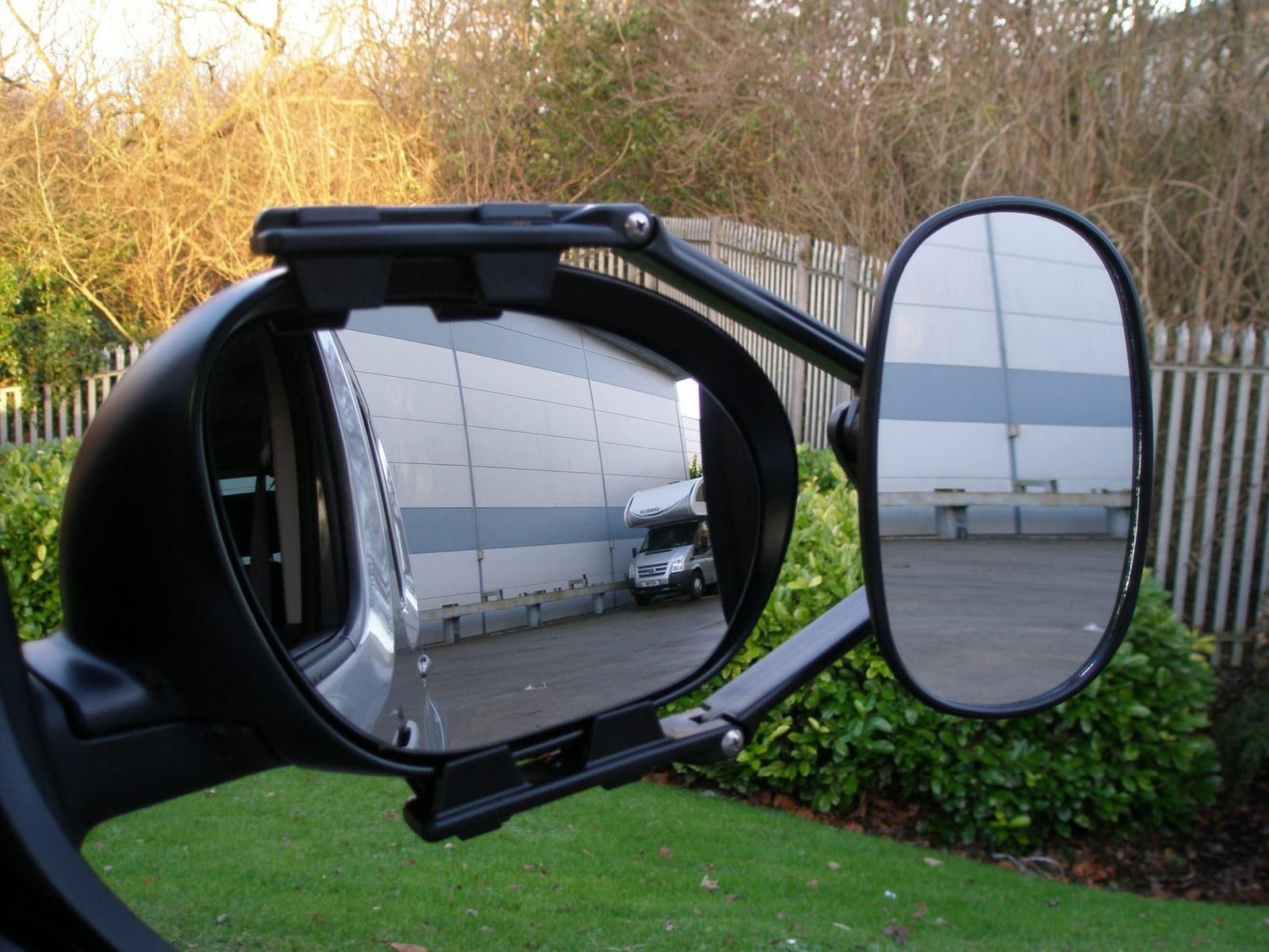 Milenco/MGI Steady XL Towing Mirror Flat Twin Pack Pair Caravan Trailer Horsebox