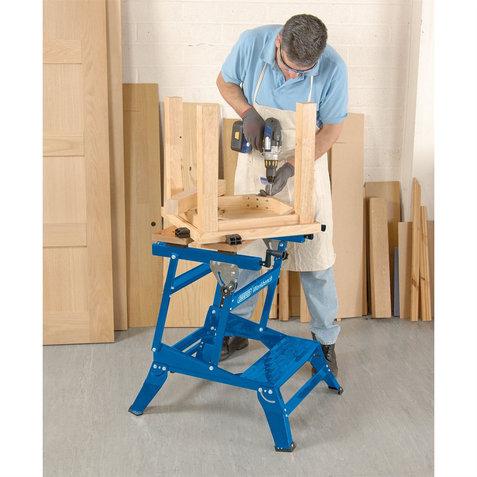 Draper Twin Height Heavy Duty Fold Down Workbench, 650mm 38121