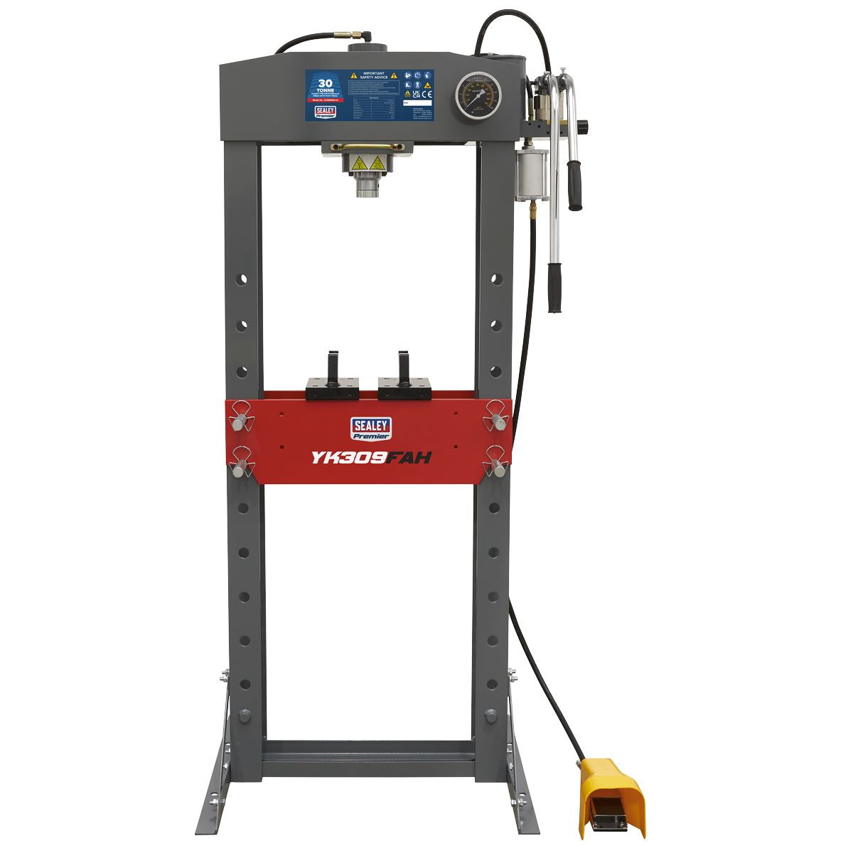 Sealey Air/Hydraulic Press 30 Tonne Floor Type with Foot Pedal YK309FAH