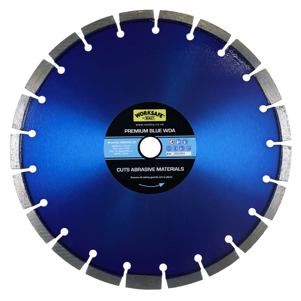 Sealey Premium Blue WDA Diamond Blade300 x 22mm WDA300/22