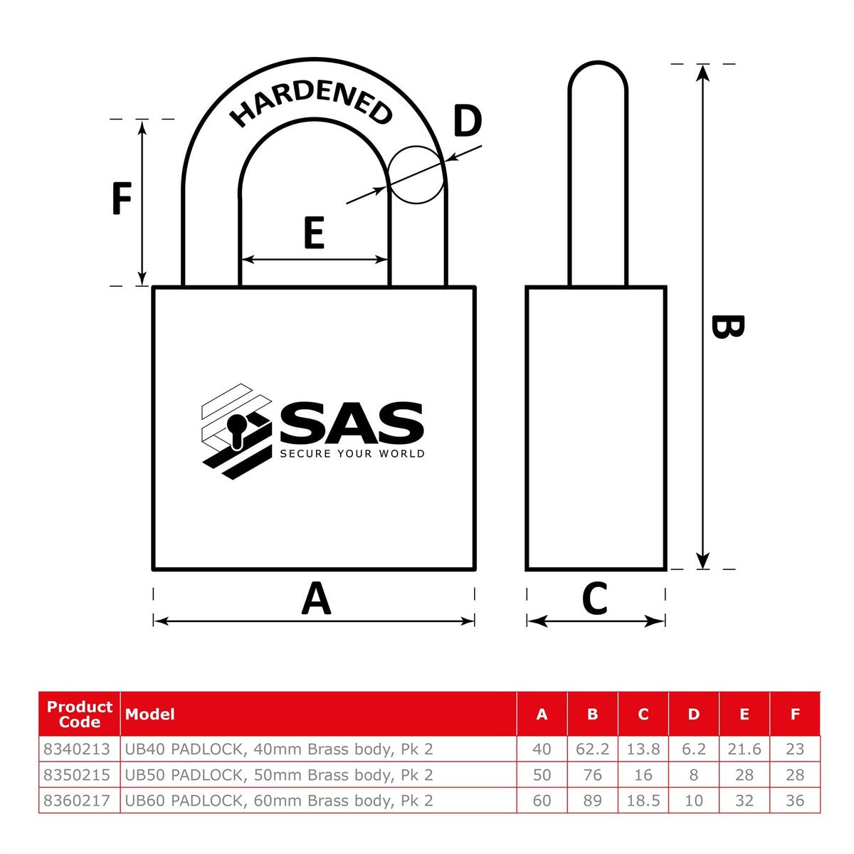 SAS Padlock set for Ifor Williams Box Trailers