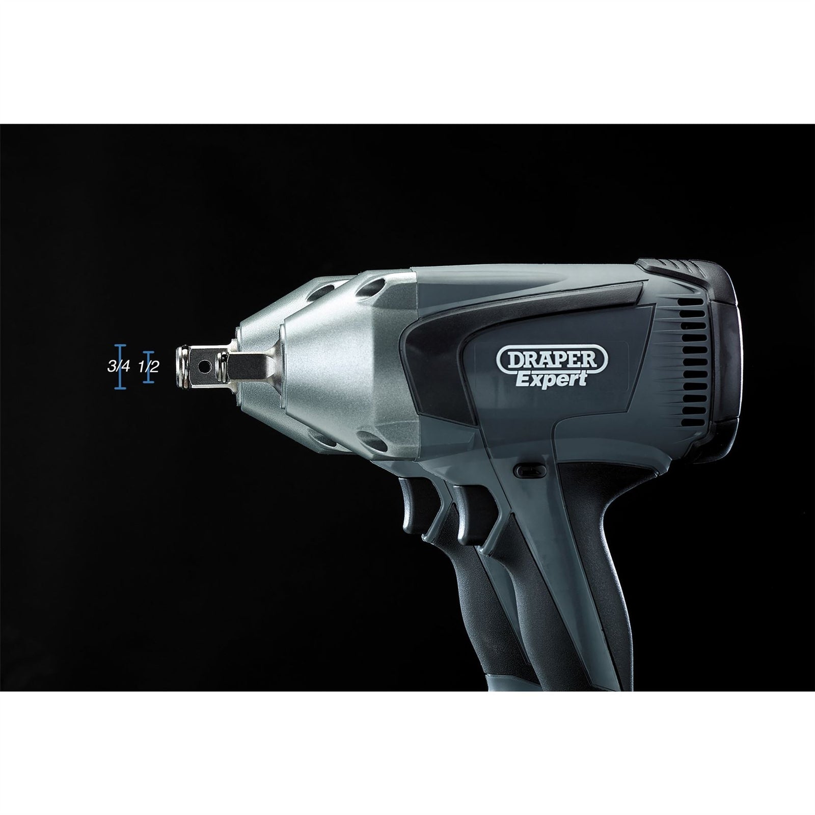 Draper XP20 20V Brushless High-Torque Impact Wrench, 3/4", 1060Nm, 2 x 4.0Ah Bat