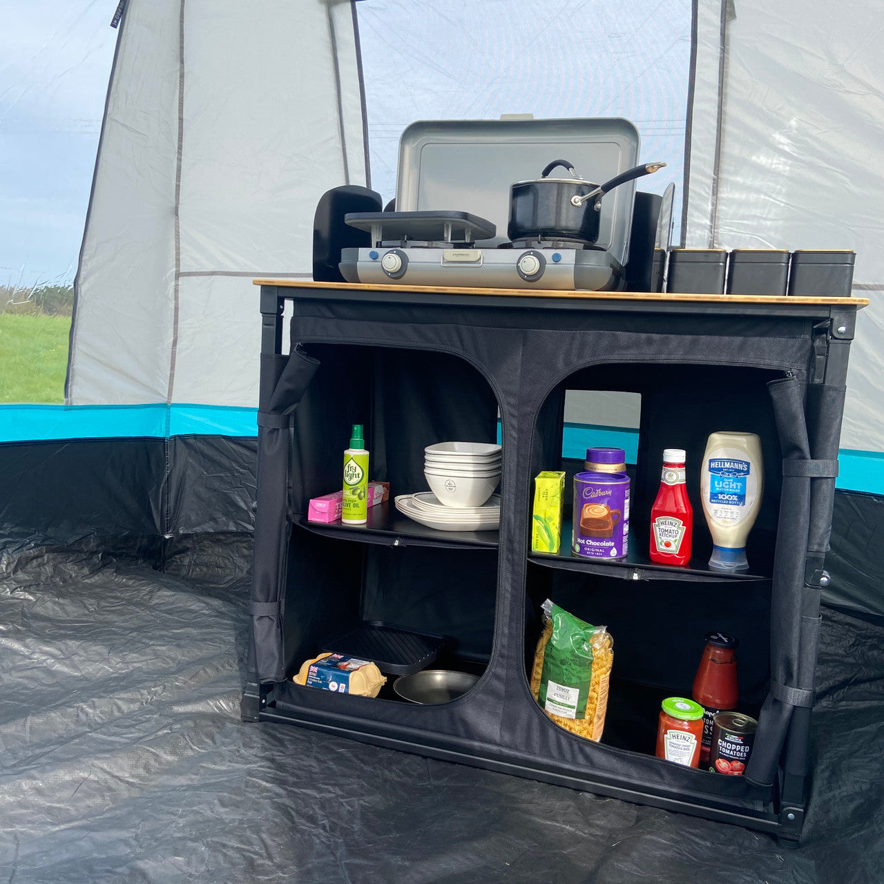 Olpro Deluxe Camp Kitchen With Double Cupboard