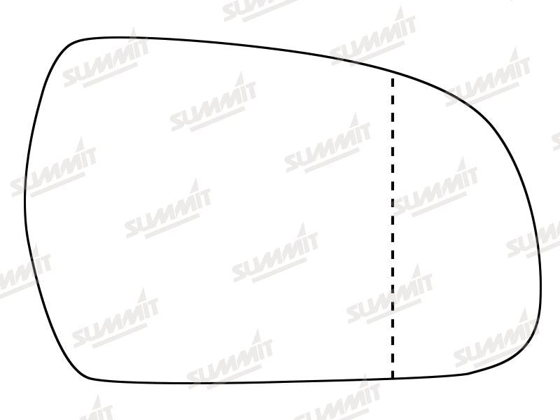 Summit Stick-On Standard Mirror Glass fits Audi A5 11 on RHS
