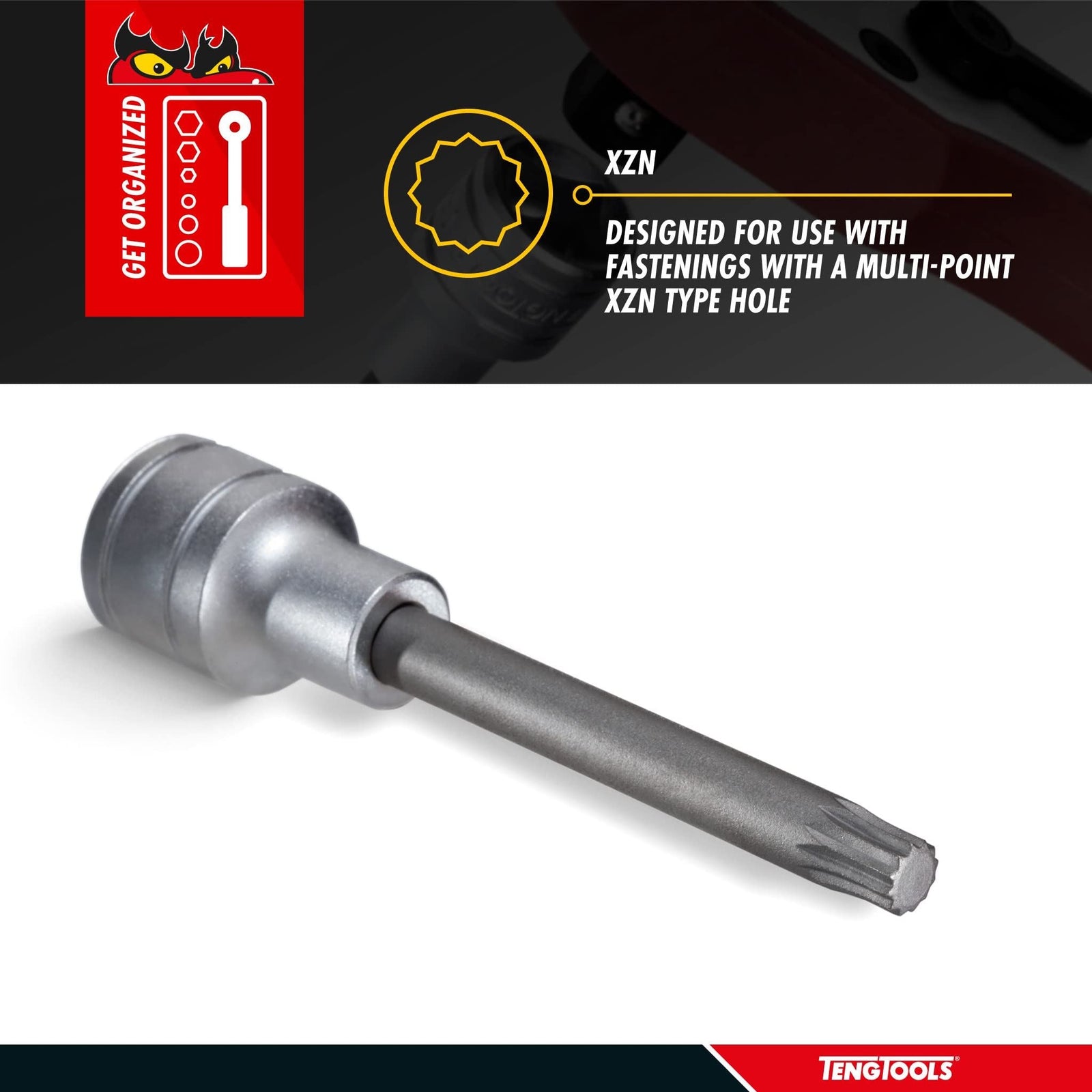 Teng Tools 1/2" Long XZN/Triple Square Bit Socket 10