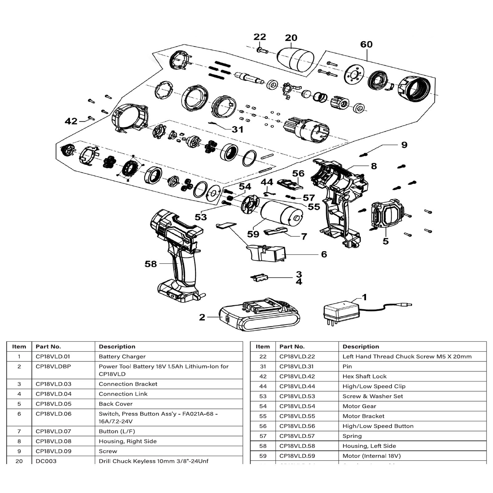 Sealey Switch CP18VLD.06