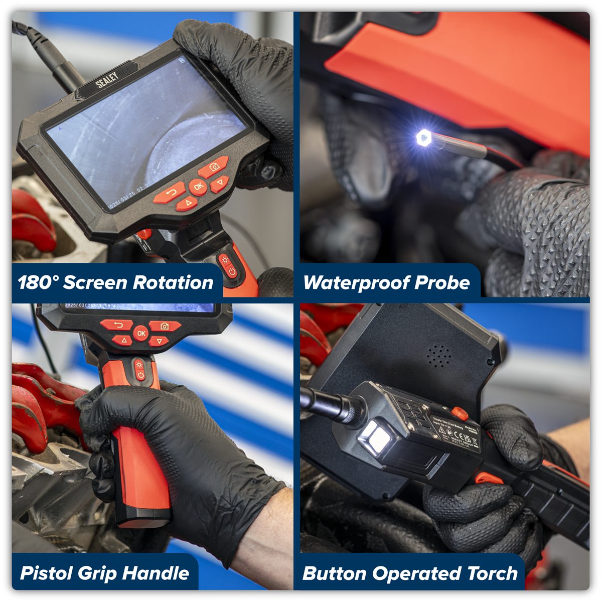 Sealey Video Borescope VS8117 3.9mm Camera & 5" Screen