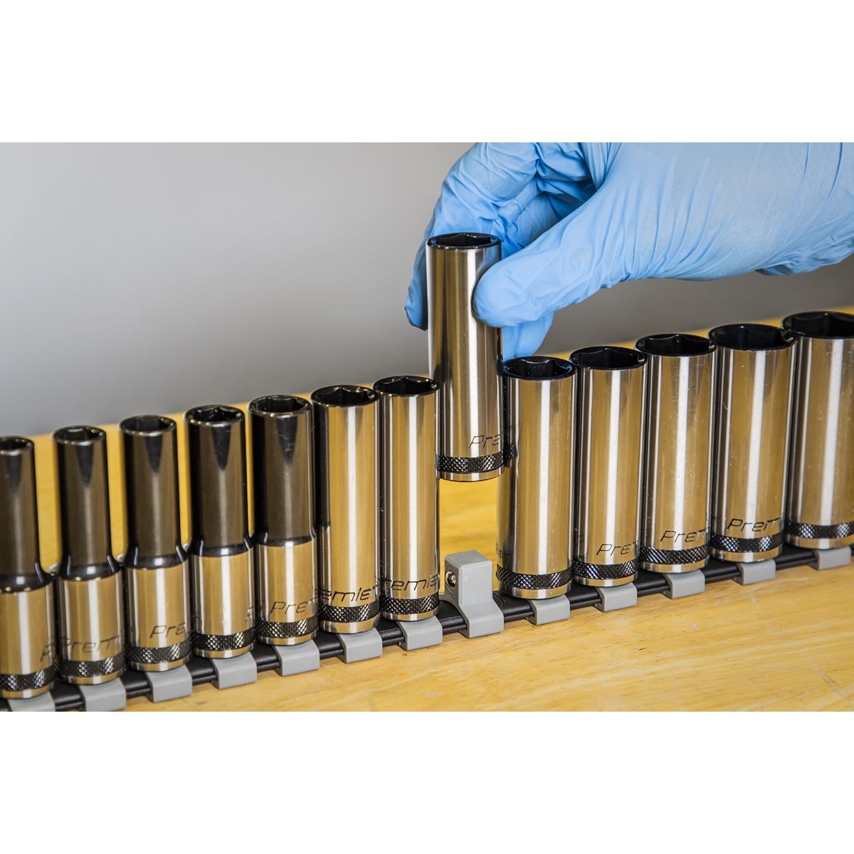 Sealey Socket Set Deep 13pc 1/2"Sq Drive Metric Black Series AK7995
