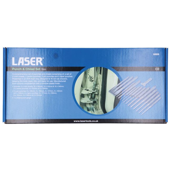 Laser Punch & Chisel Set 16pc
