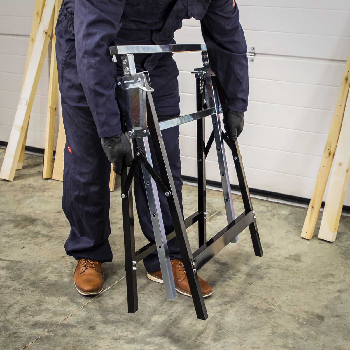 Sealey Fold Down Telescopic Trestle 200kg Capacity - Pair FDT32