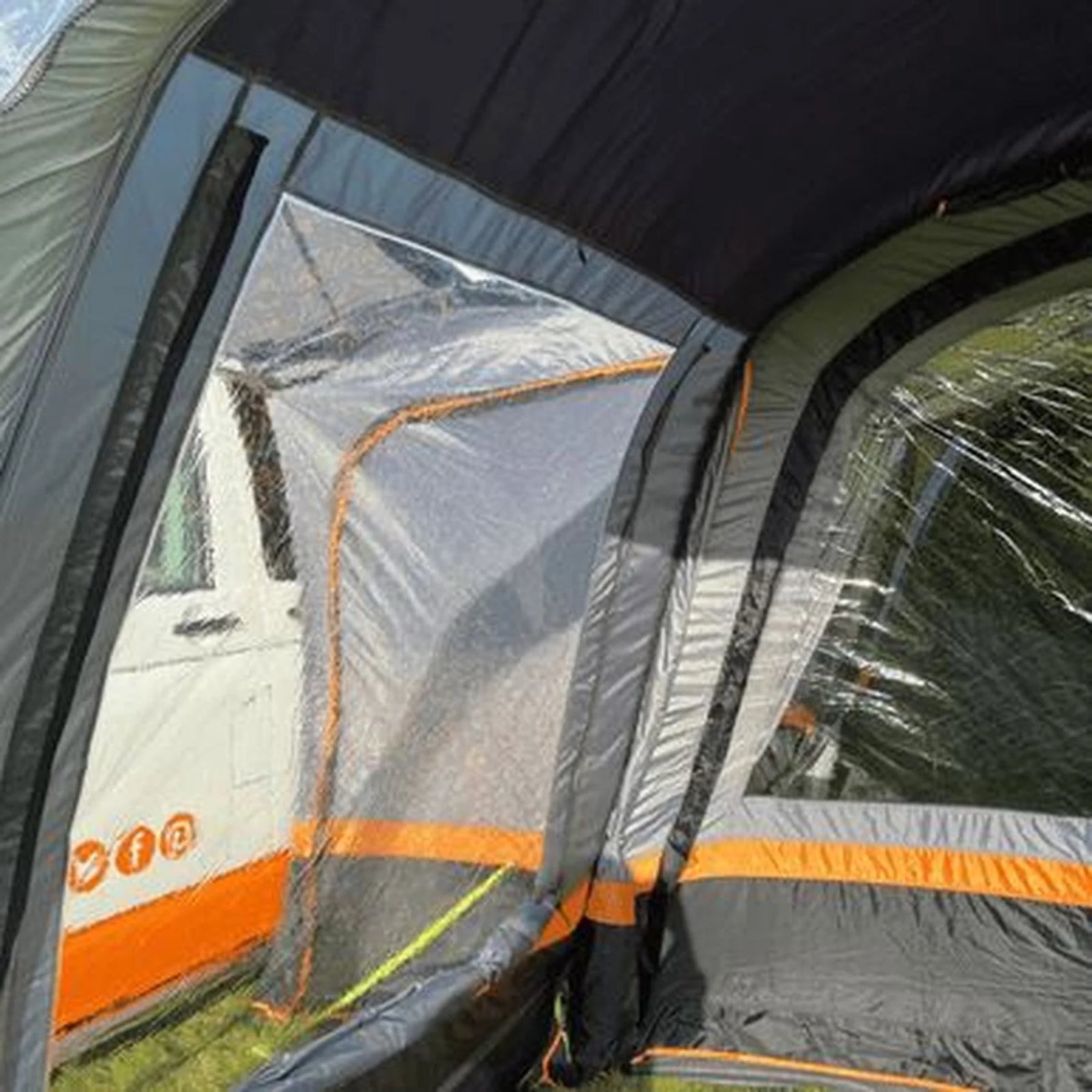OLPRO Cocoon Breeze Campervan Awning Extension - Charcoal & Orange