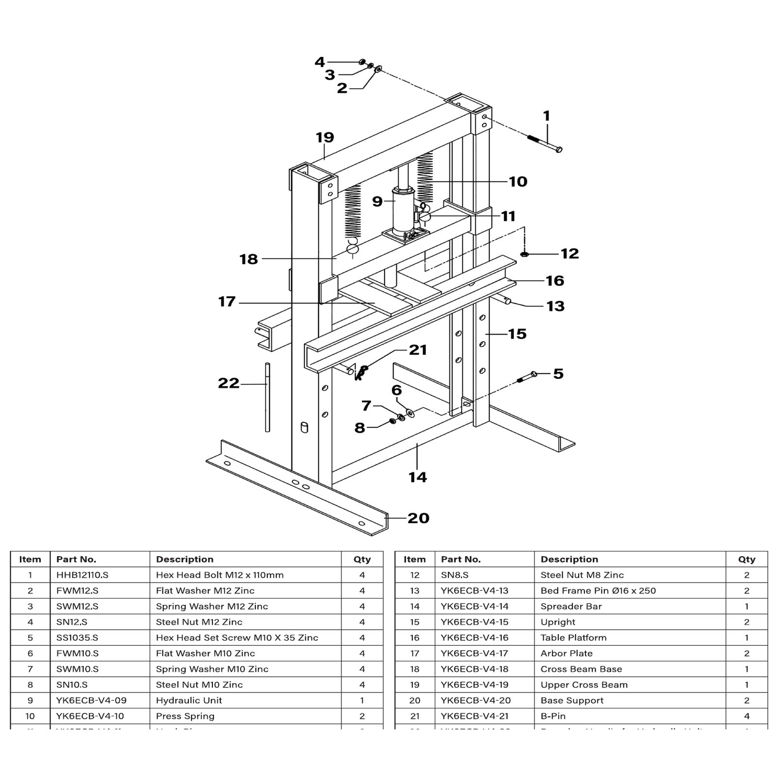 Sealey Press Spring YK6ECB-V4-10