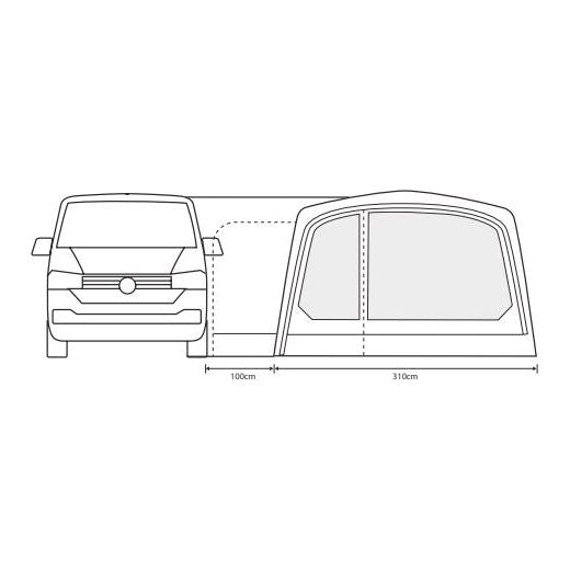 Outdoor Revolution Movelite T4E Driveaway Air Awning Low 220-255cm