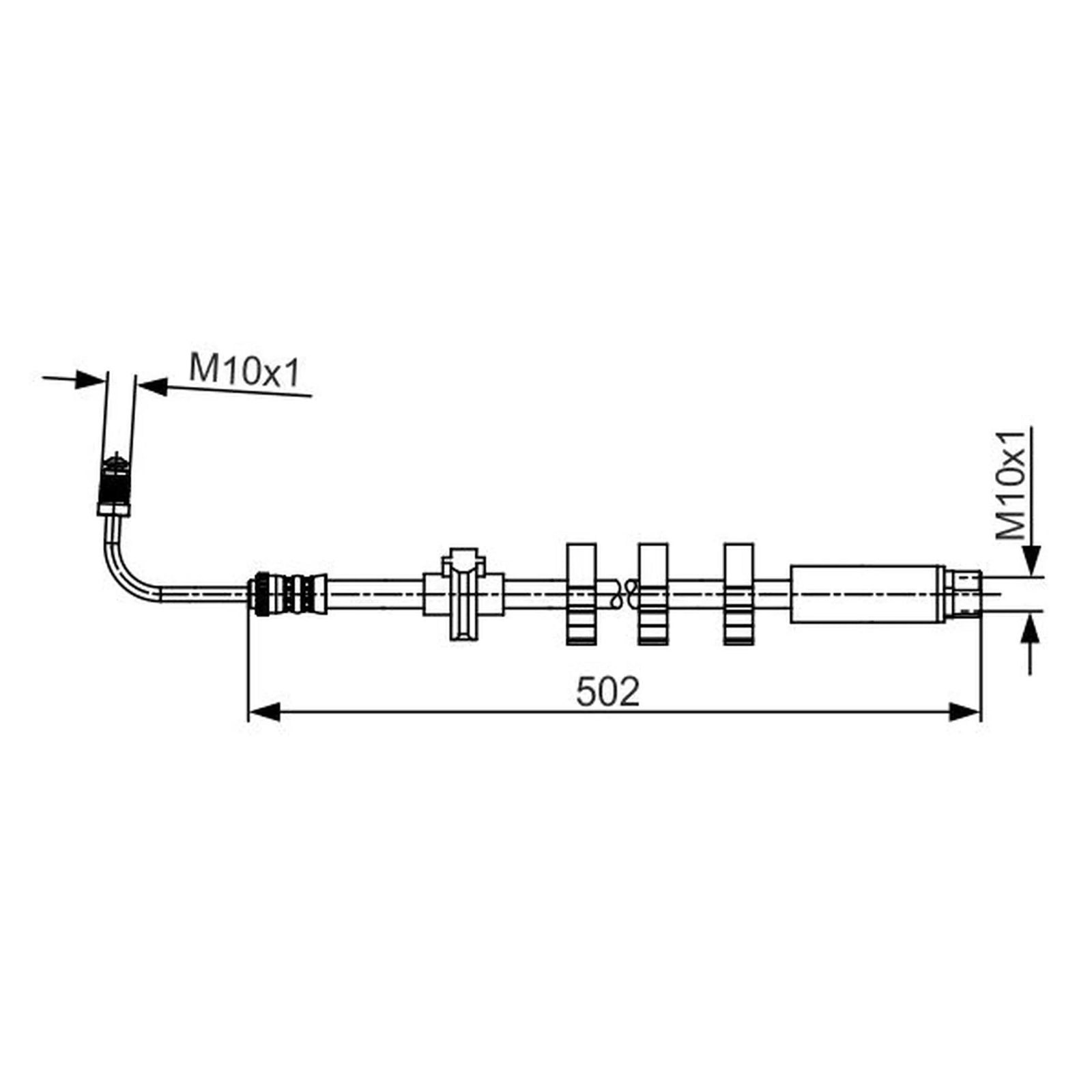 Bosch Brake Hydraulic Hose Line Front Left 1 987 481 265