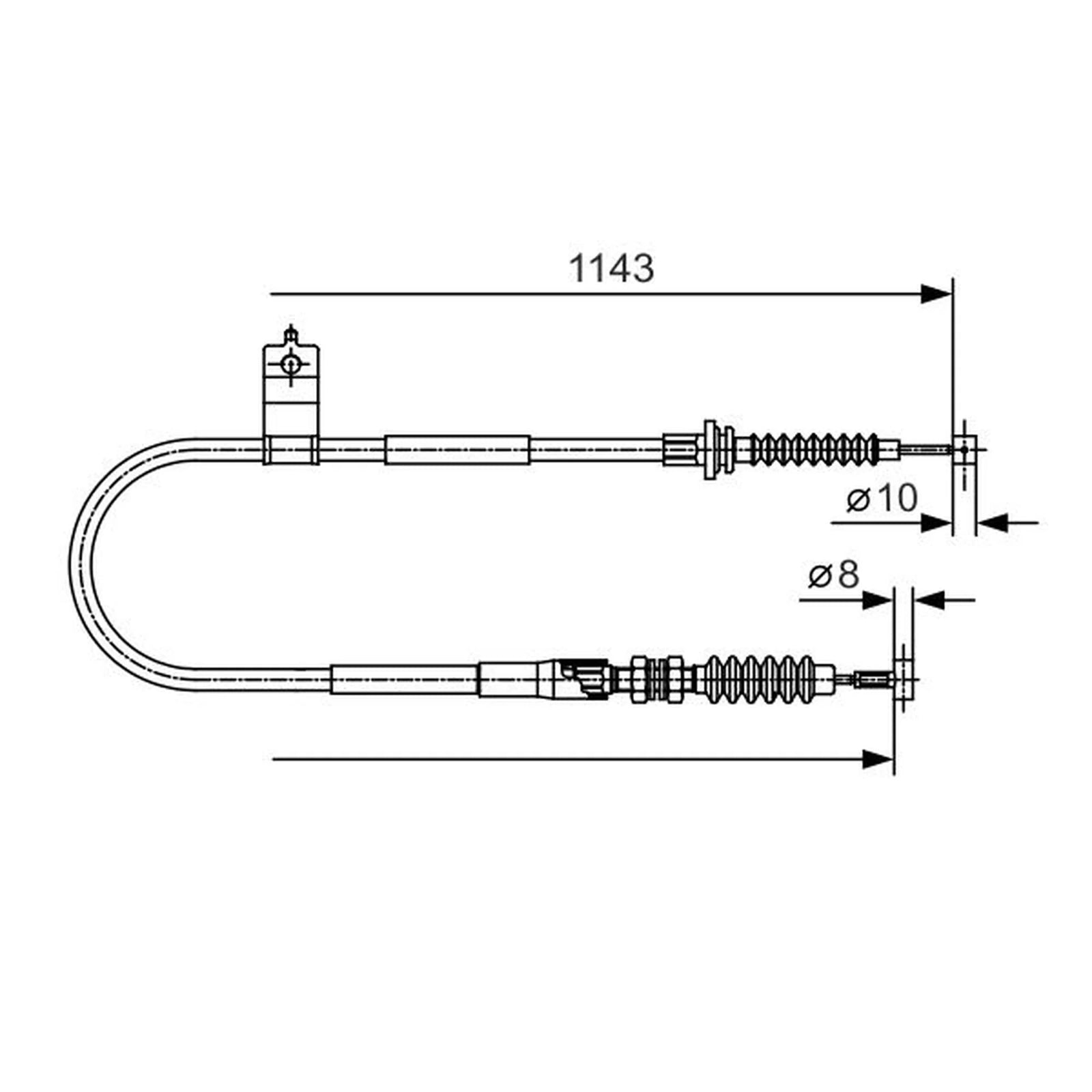 Bosch Handbrake Cable Right Rear 1 987 482 056