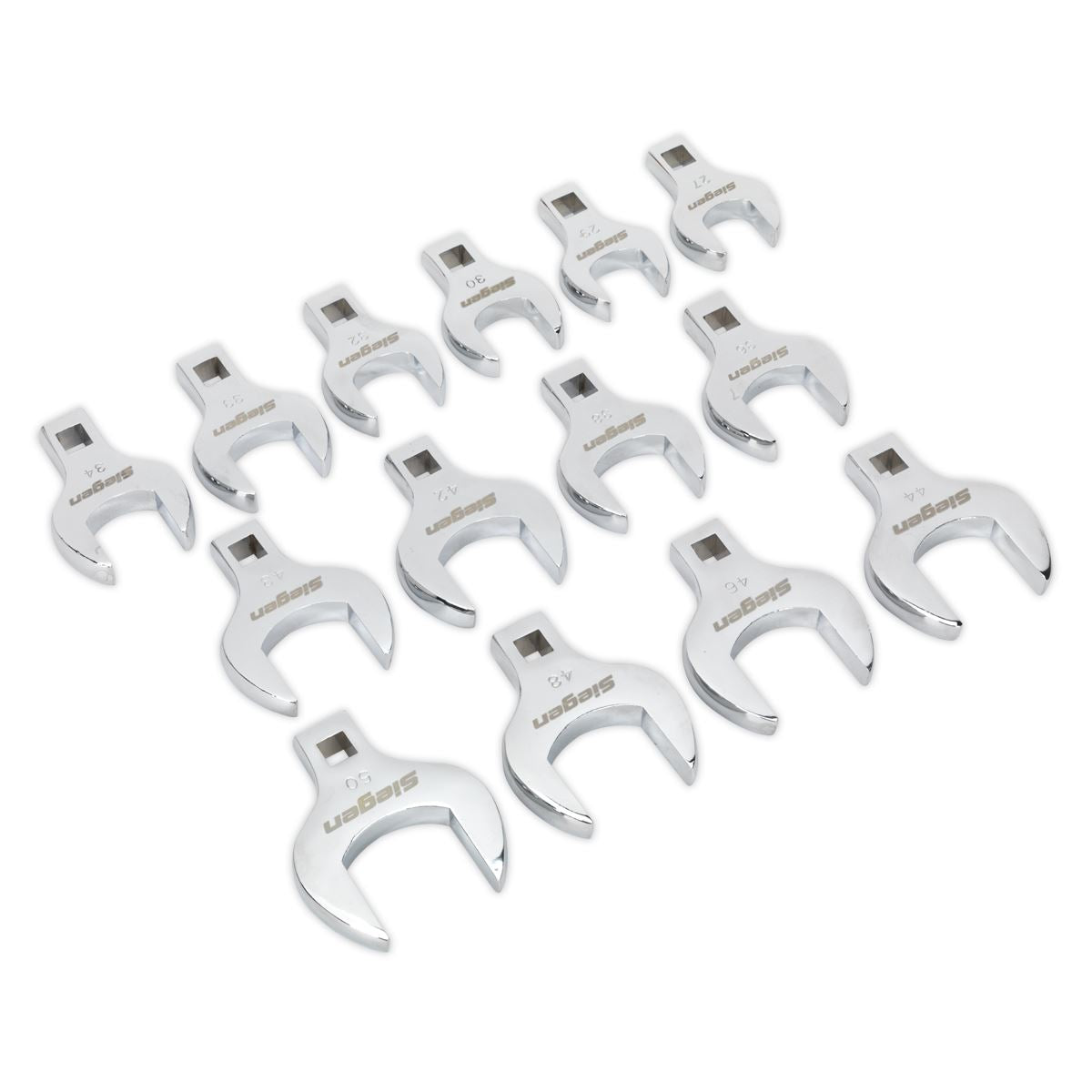 Seigen by Sealey Crow's Foot Open End Spanner Set 14pc 1/2"Sq Drive Metric