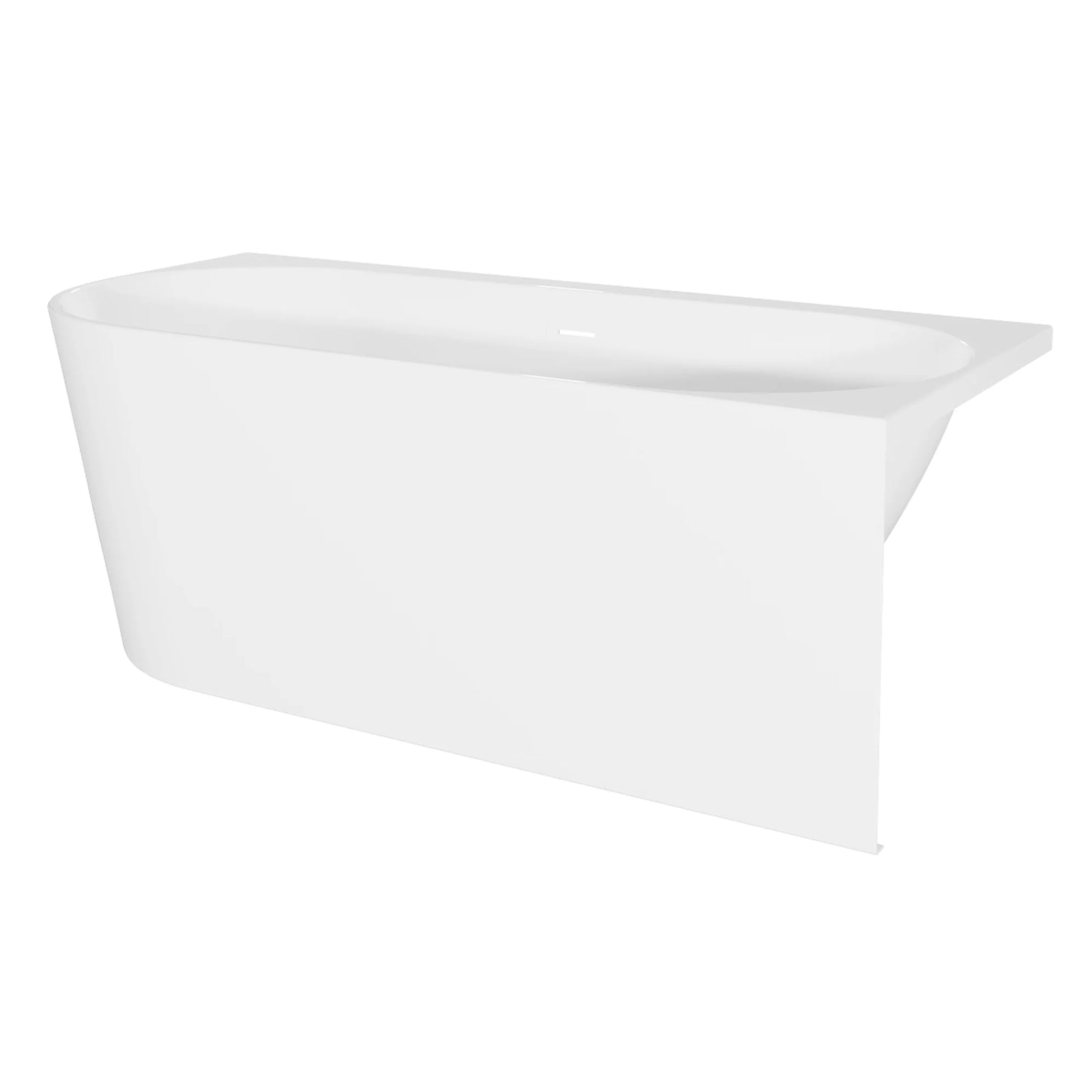 Baridi Right-Hand Corner Slim Rim Bath 160cm - Gloss White