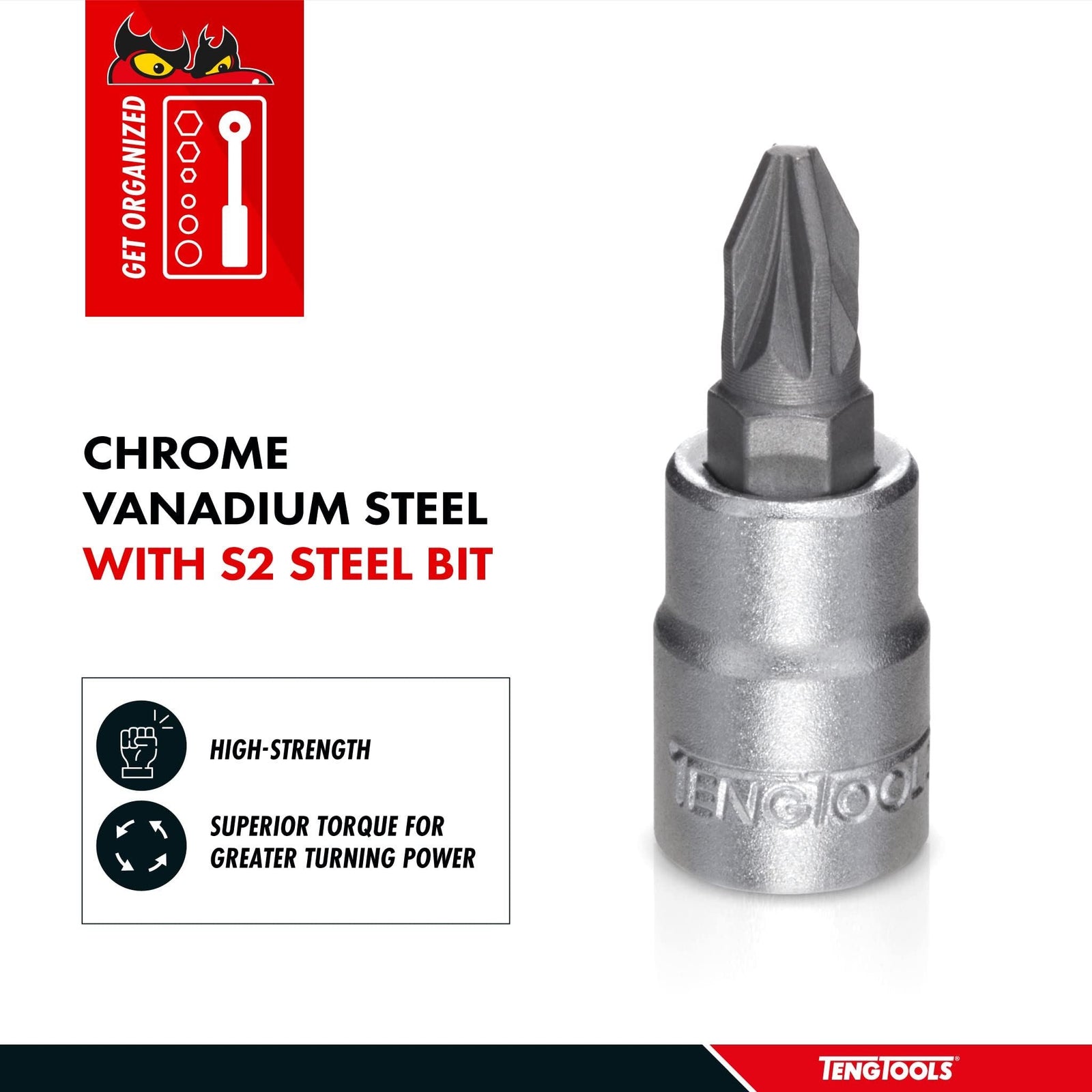 Teng Tools 1/4" PZ Bit Socket PZ2