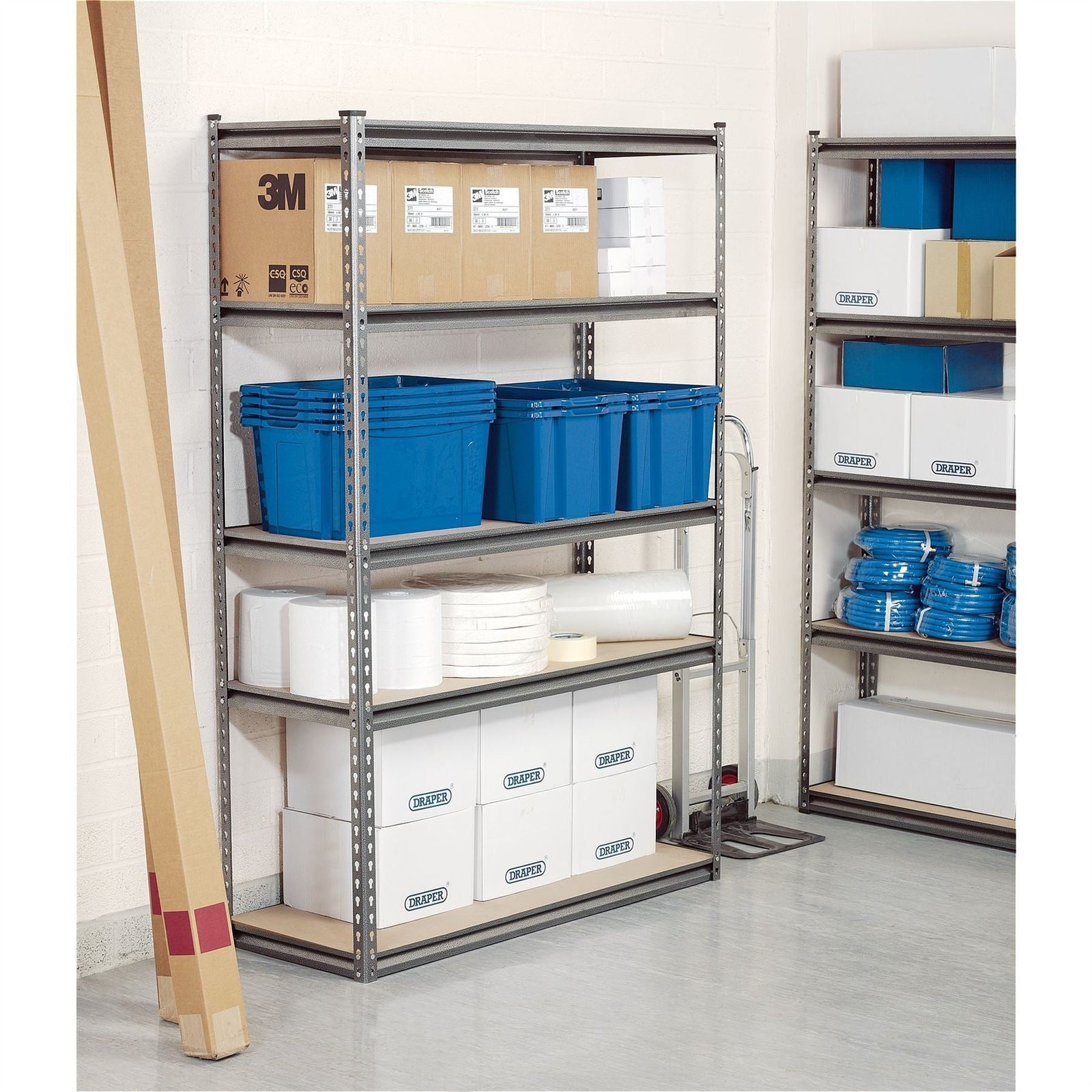 Draper Heavy Duty Steel Shelving Unit, 5 Shelves, L1220 x W450 x H1830mm 21663