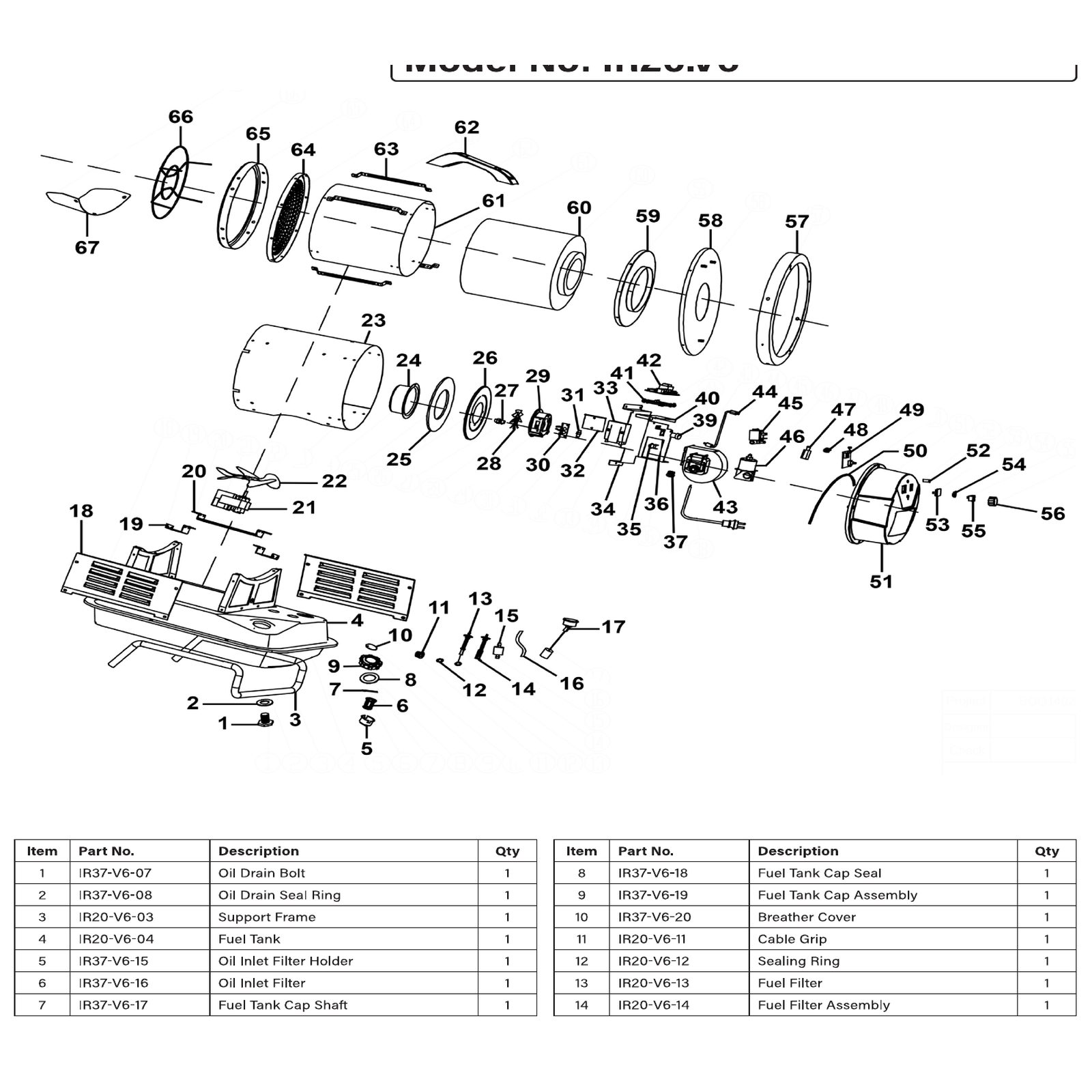 Sealey Front Cover IR20-V6-64