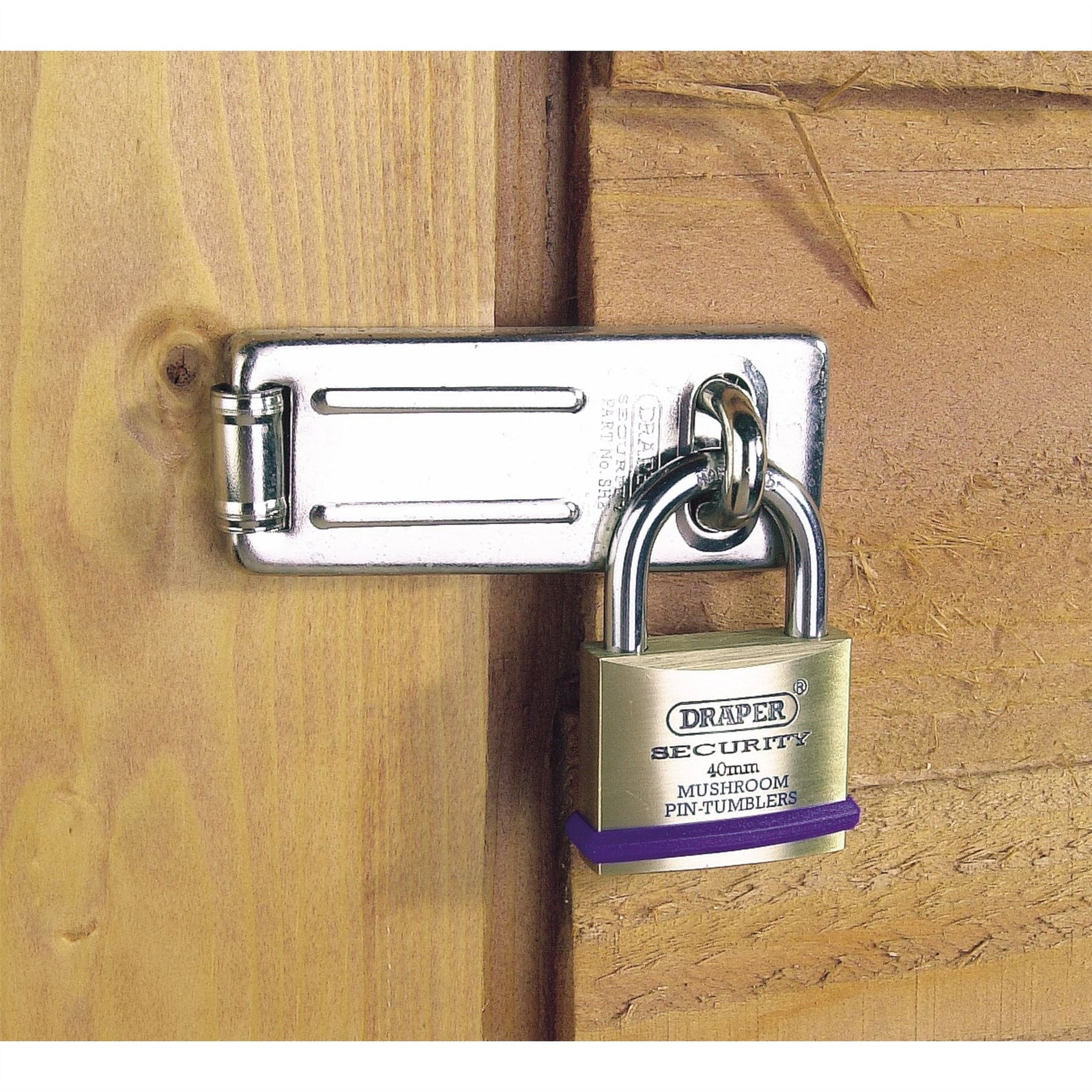 Draper Solid Brass Padlocks with Hardened Steel Shackle, 40mm (Pack of 6) 67659